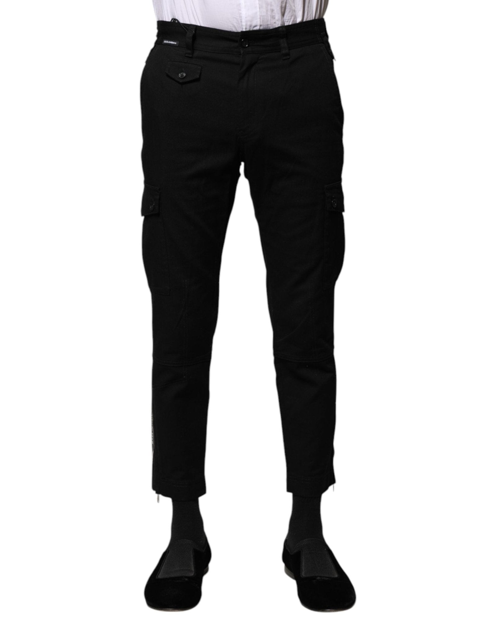 Dolce & Gabbana Black Cotton Formal Men Cropped Pants - RIMODA