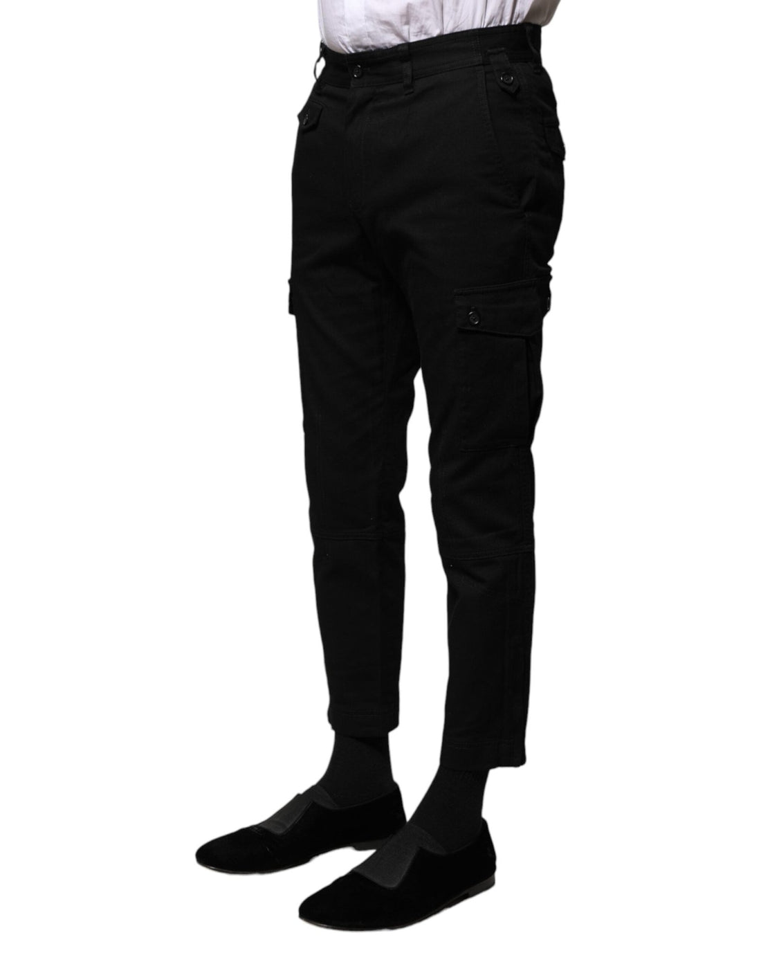 Dolce & Gabbana Black Cotton Formal Men Cropped Pants - RIMODA