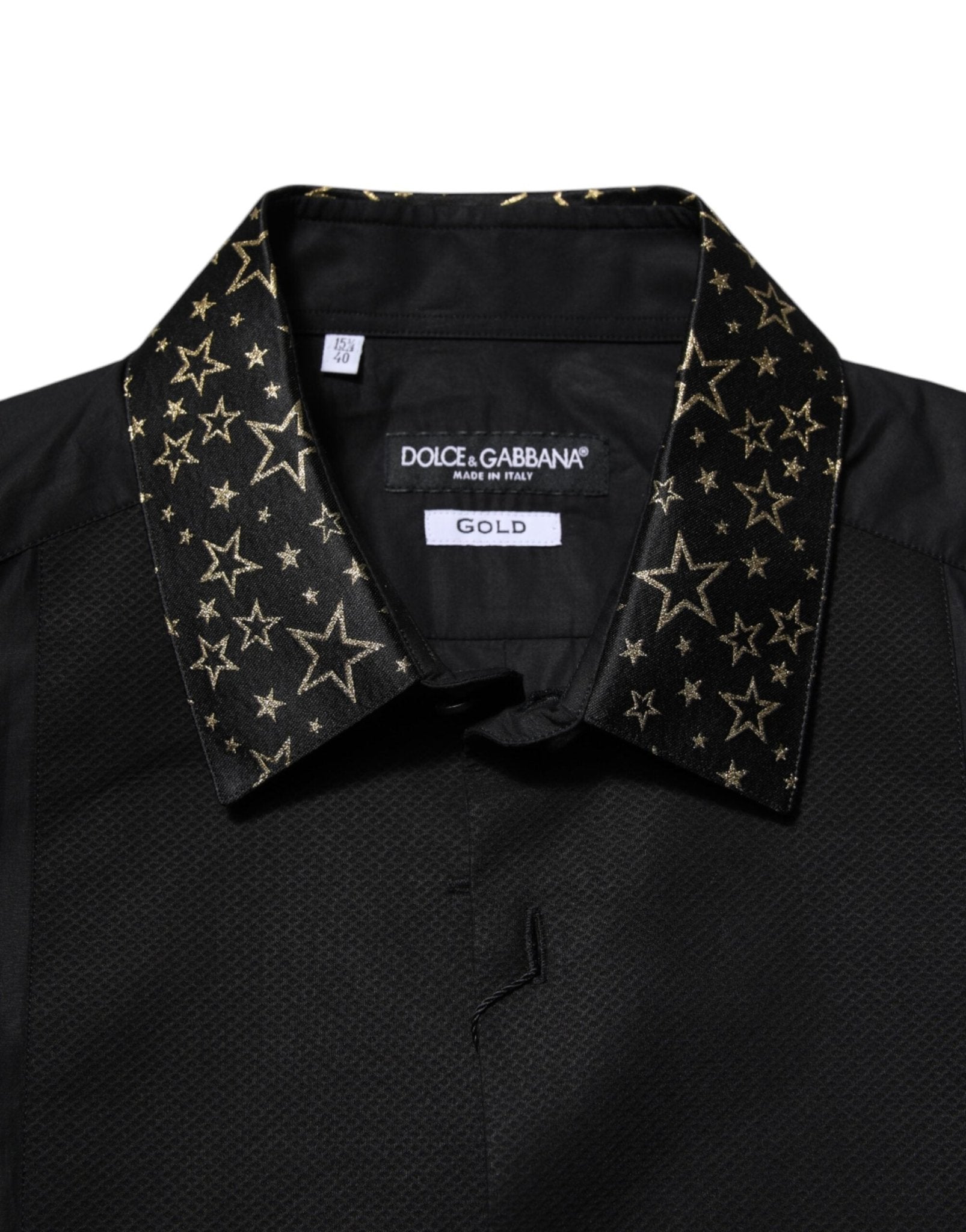 Dolce & Gabbana Black Cotton GOLD Long Sleeves Dress Shirt - RIMODA