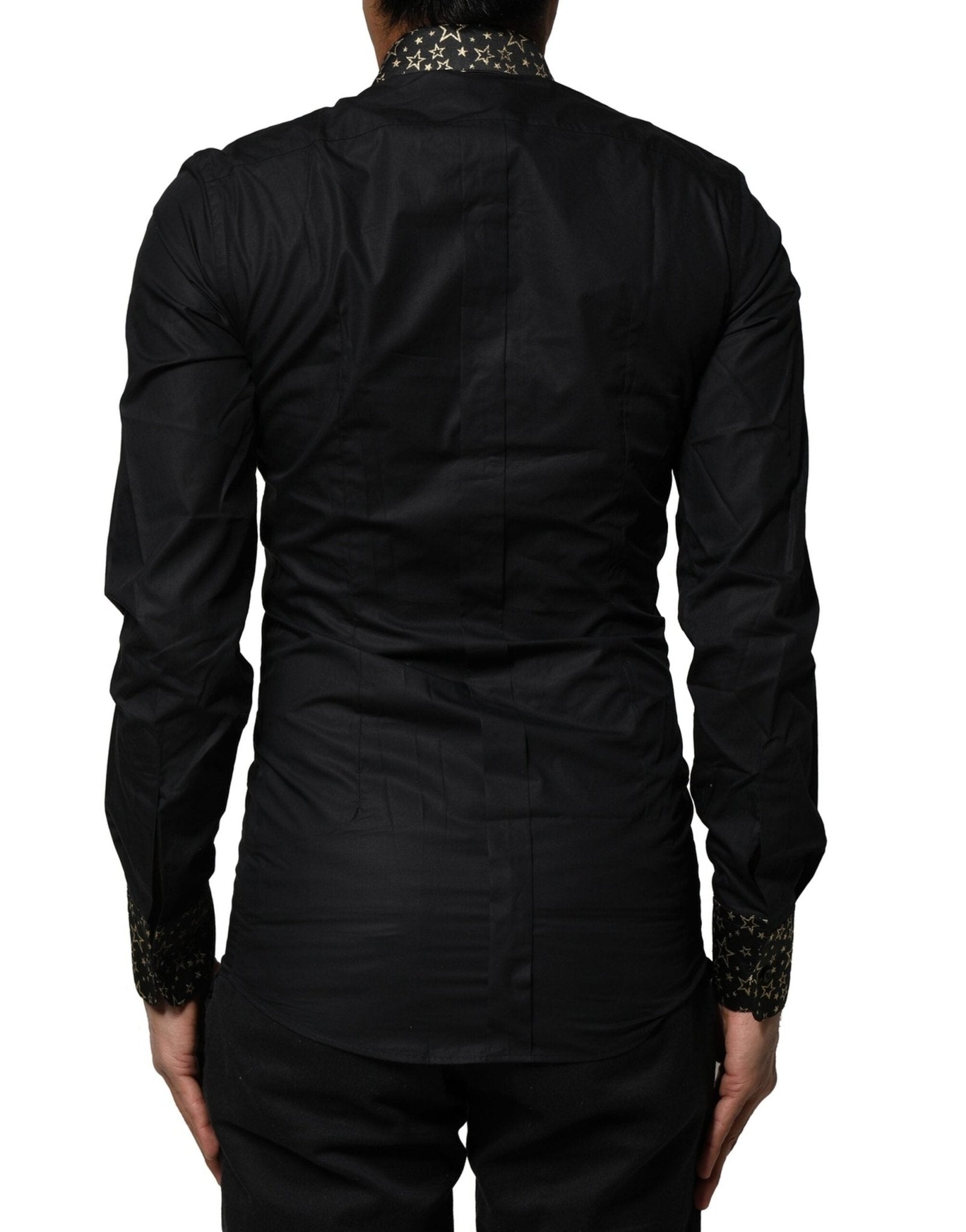 Dolce & Gabbana Black Cotton GOLD Long Sleeves Dress Shirt - RIMODA