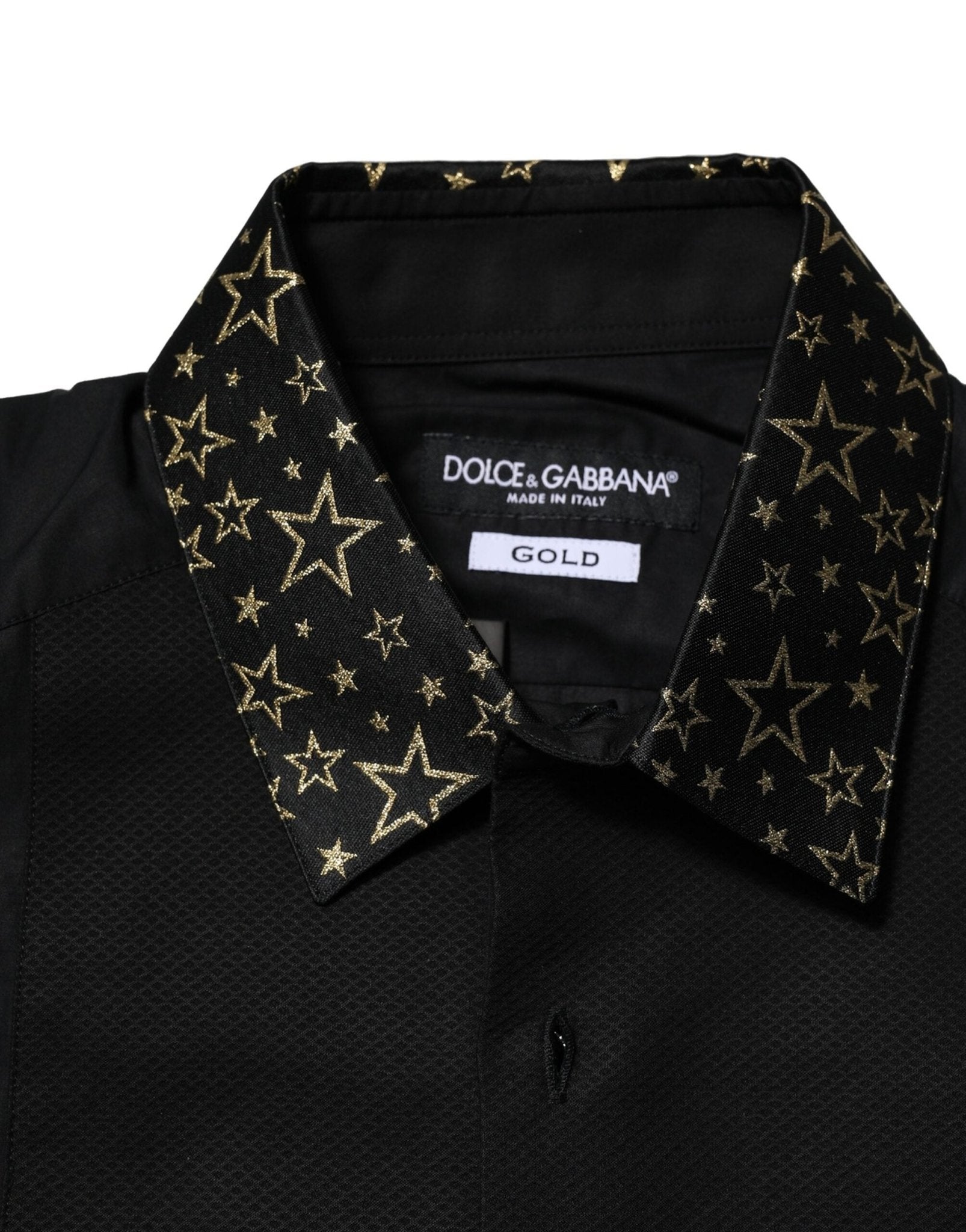 Dolce & Gabbana Black Cotton GOLD Long Sleeves Dress Shirt - RIMODA