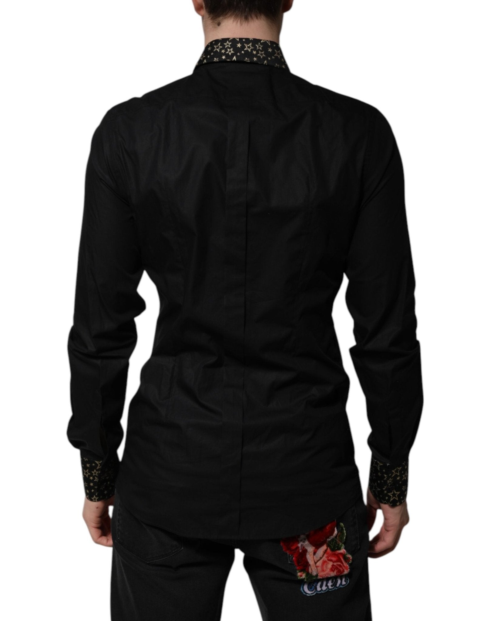 Dolce & Gabbana Black Cotton GOLD Long Sleeves Dress Shirt - RIMODA