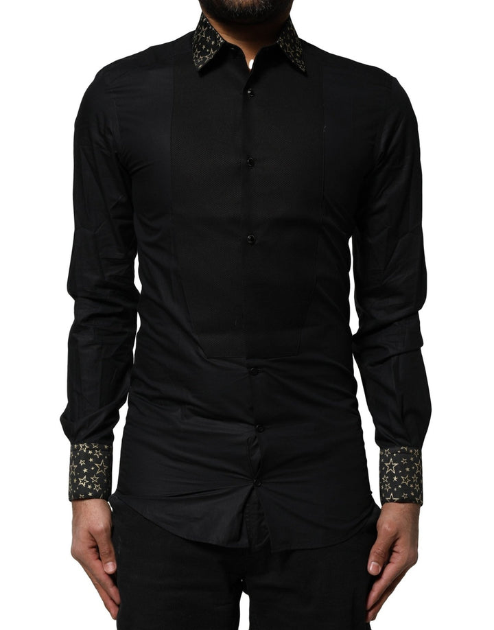 Dolce & Gabbana Black Cotton GOLD Long Sleeves Dress Shirt - RIMODA