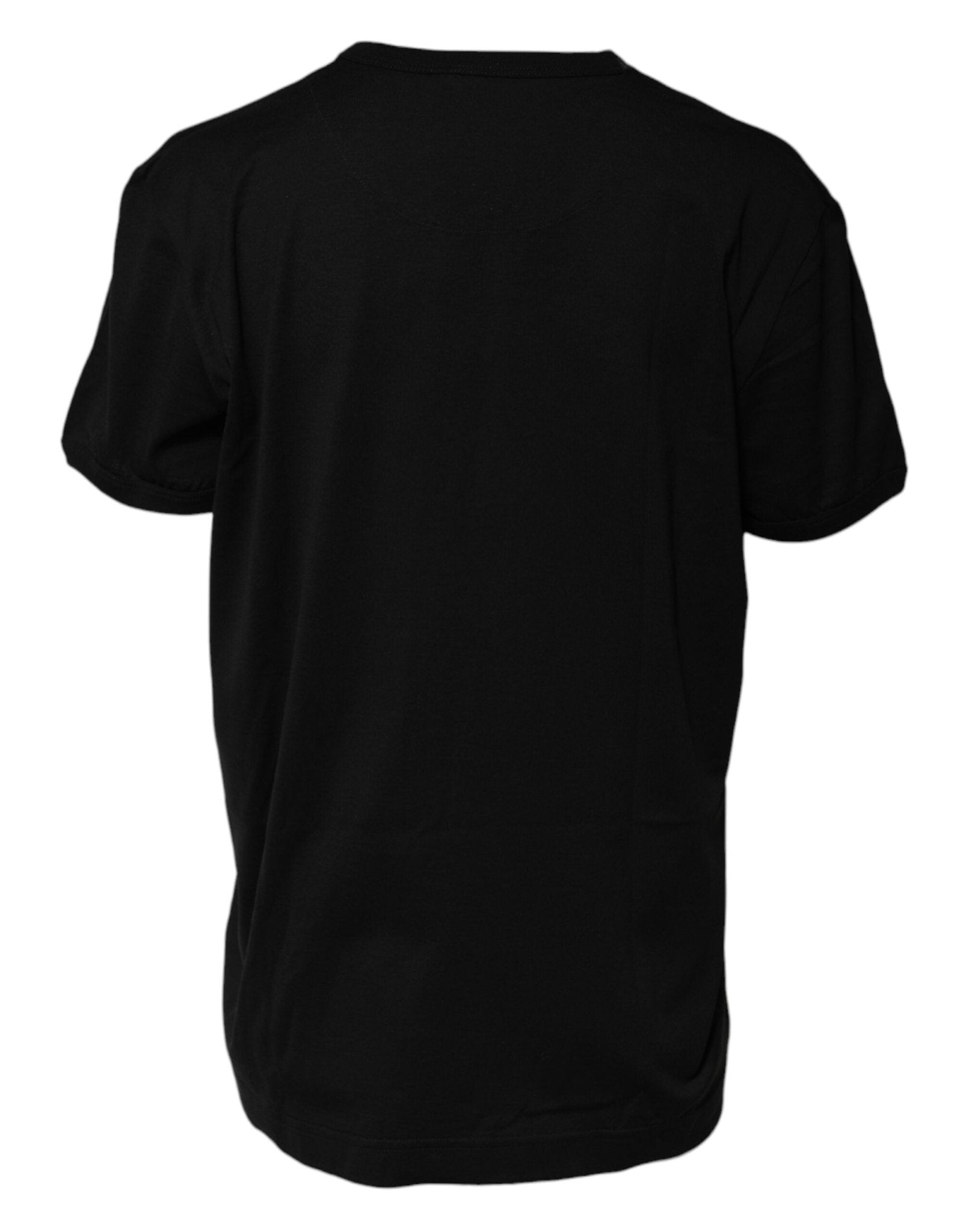Dolce & Gabbana Black Cotton Goodluck Tee Crew Neck T-shirt - RIMODA