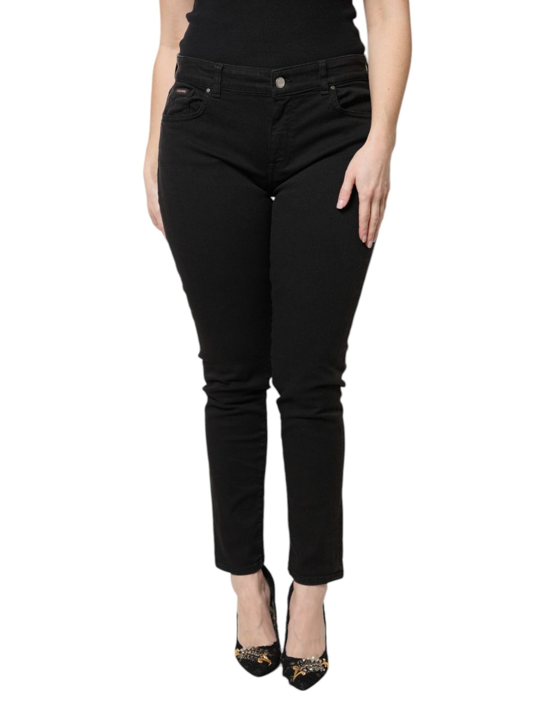 Dolce & Gabbana Black Cotton High Waist Skinny Denim Jeans - RIMODA