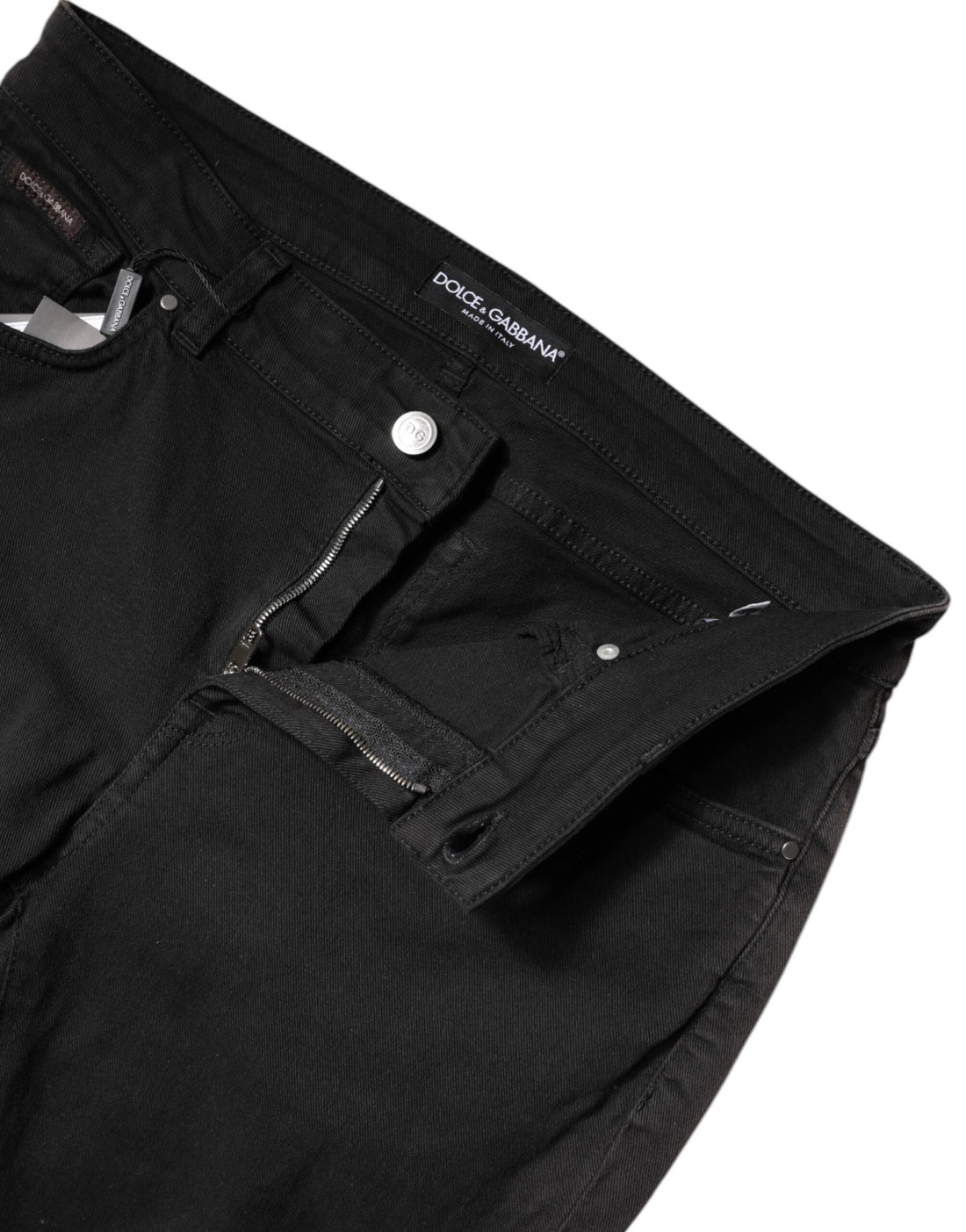 Dolce & Gabbana Black Cotton High Waist Skinny Denim Jeans - RIMODA