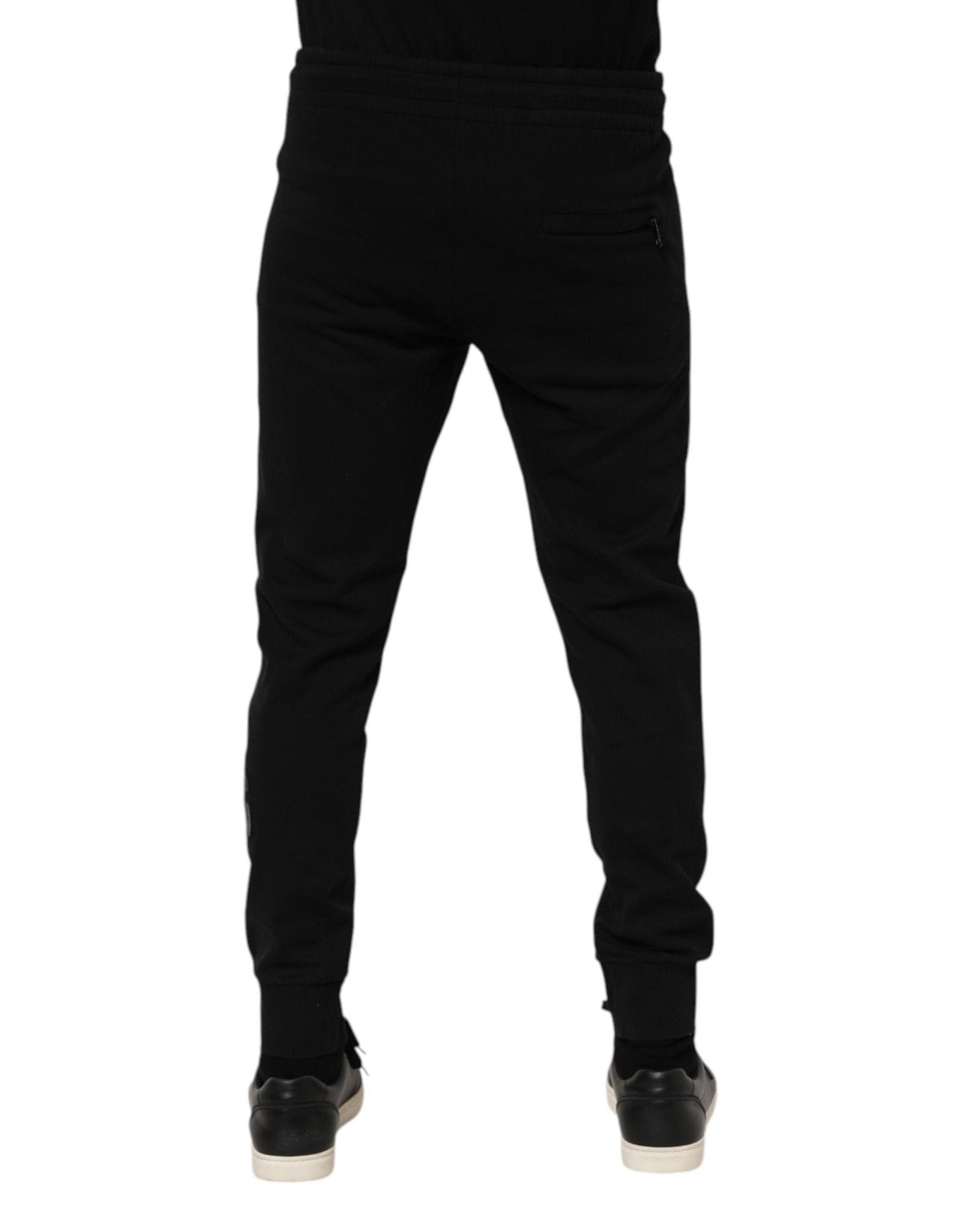 Dolce & Gabbana Black Cotton Jogger Jogging Men Trouser Pants - RIMODA