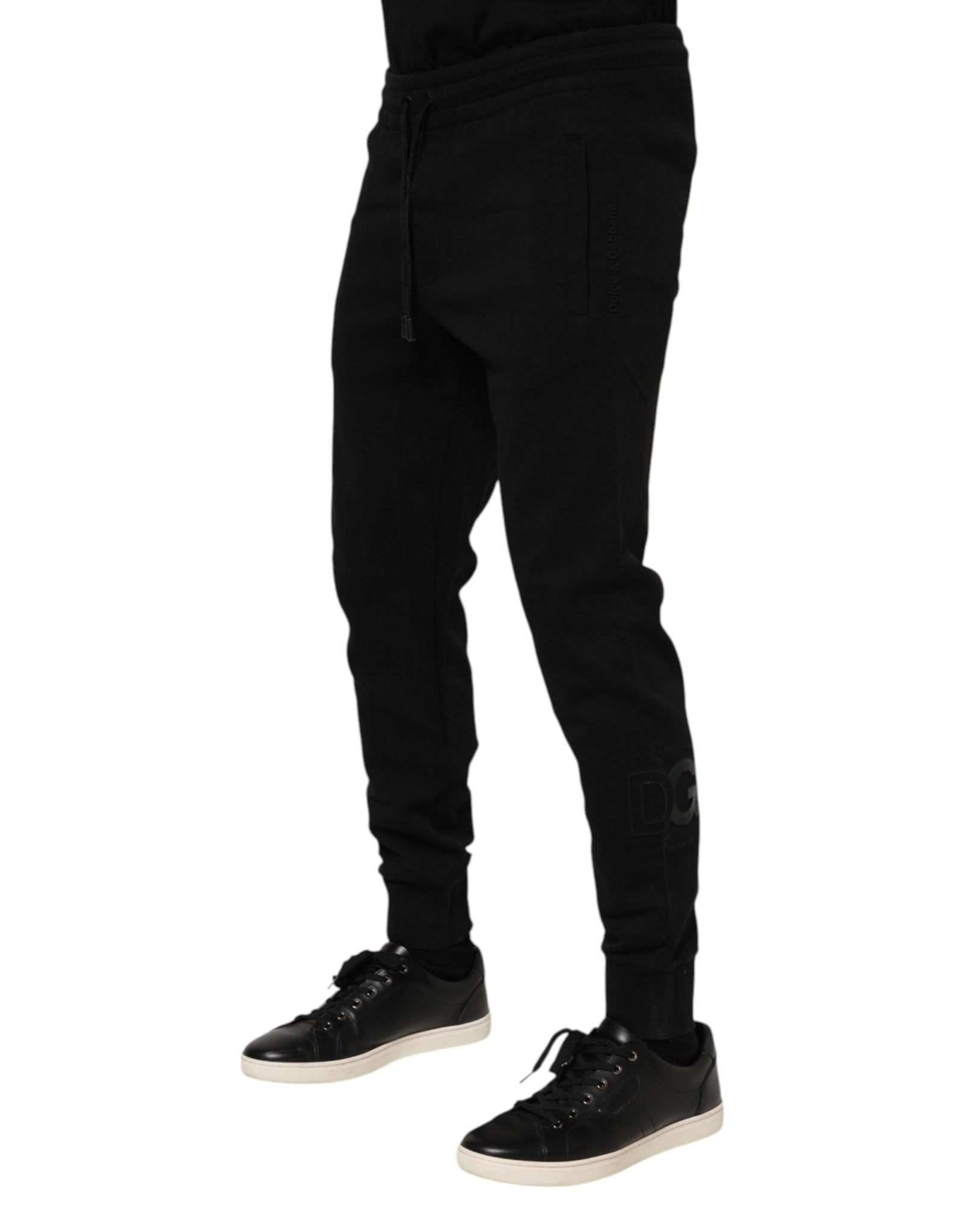 Dolce & Gabbana Black Cotton Jogger Jogging Men Trouser Pants - RIMODA