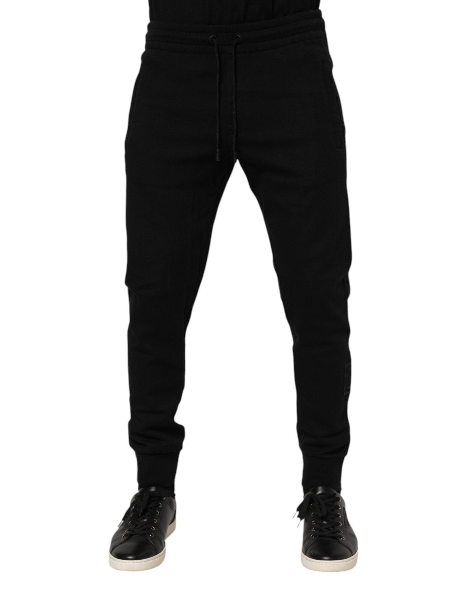 Dolce & Gabbana Black Cotton Jogger Jogging Men Trouser Pants - RIMODA