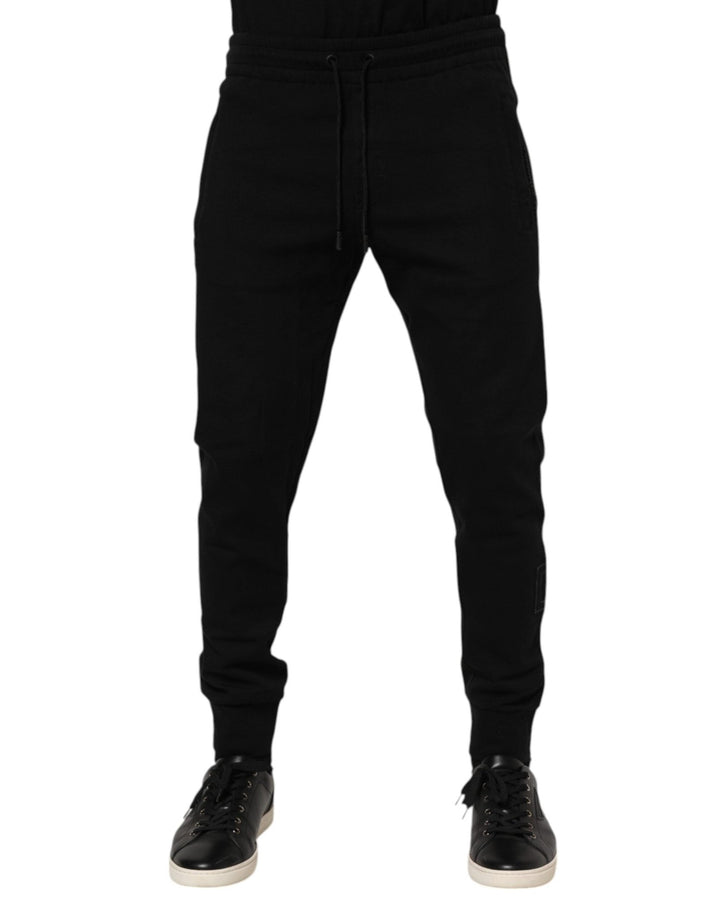 Dolce & Gabbana Black Cotton Jogger Jogging Men Trouser Pants - RIMODA