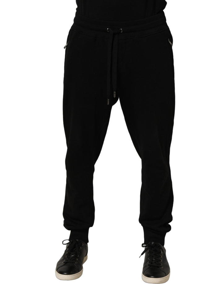 Dolce & Gabbana Black Cotton Logo Jogger Men Sweatpants Pants - RIMODA