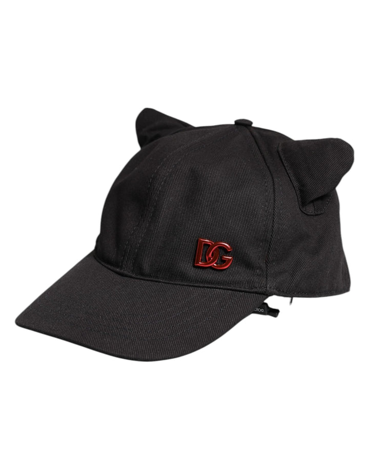 Dolce & Gabbana Black Cotton Logo Patch 6 Panels Baseball Cap - RIMODA