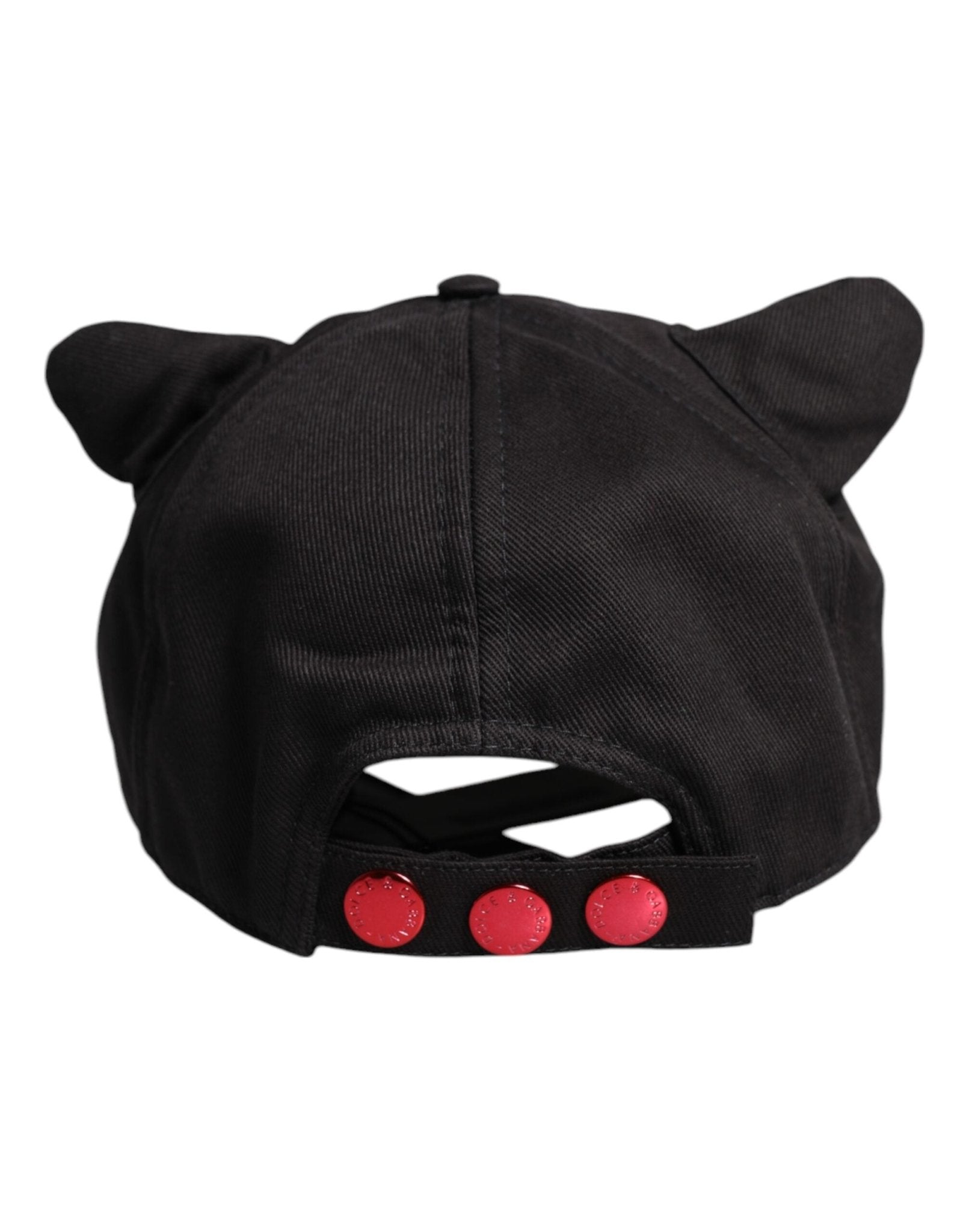 Dolce & Gabbana Black Cotton Logo Patch 6 Panels Baseball Cap - RIMODA