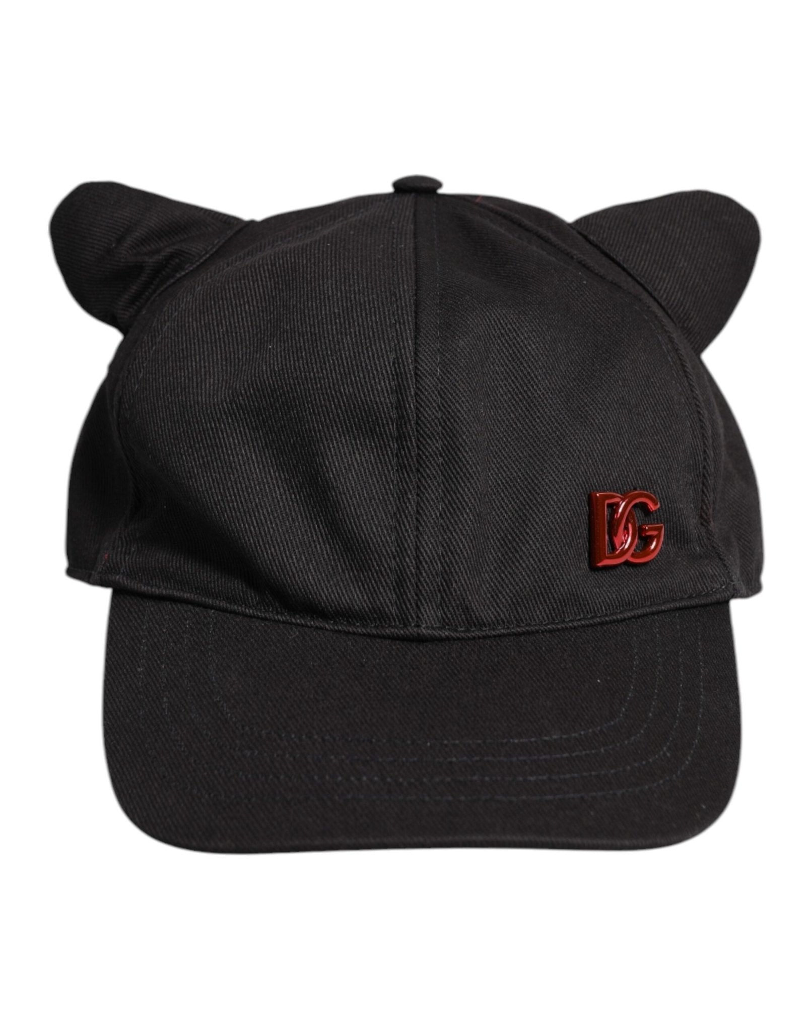 Dolce & Gabbana Black Cotton Logo Patch 6 Panels Baseball Cap - RIMODA