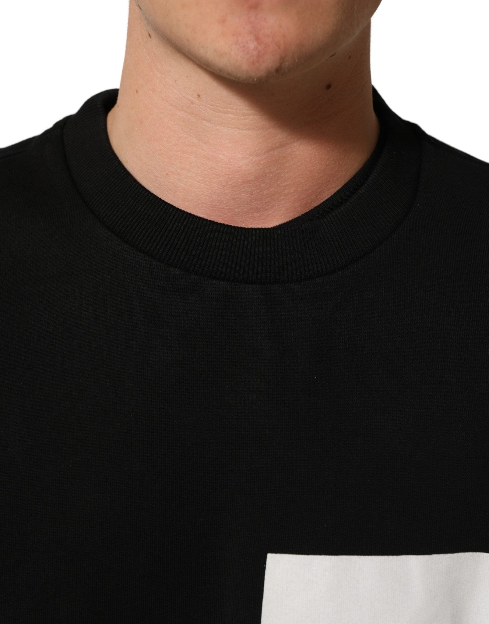 Dolce & Gabbana Black Cotton Logo Print Sweatshirt Sweater - RIMODA