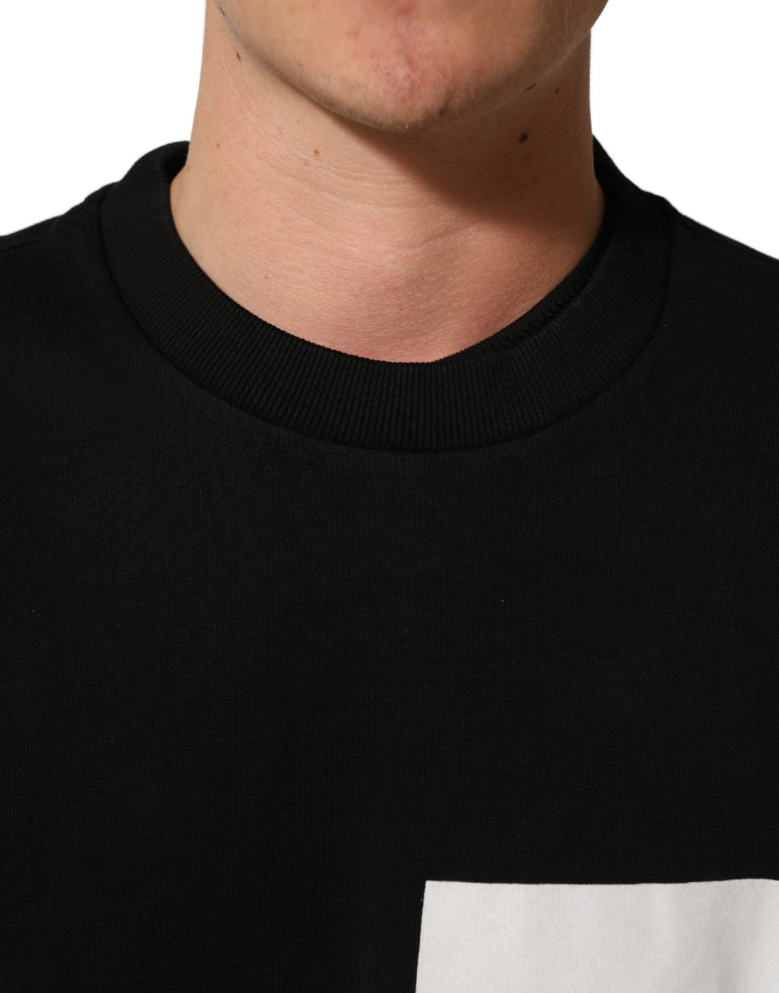 Dolce & Gabbana Black Cotton Logo Print Sweatshirt Sweater - RIMODA