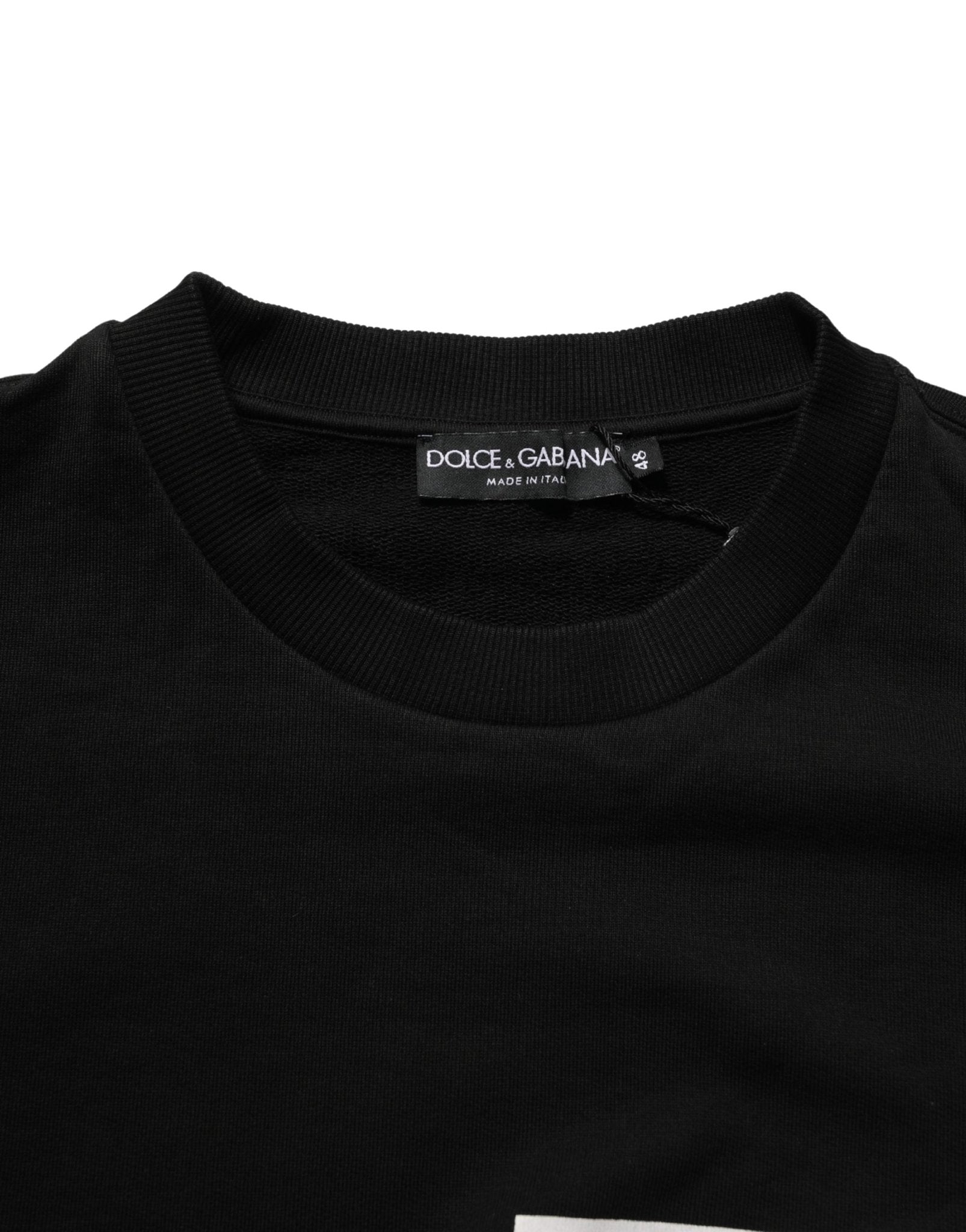 Dolce & Gabbana Black Cotton Logo Print Sweatshirt Sweater - RIMODA