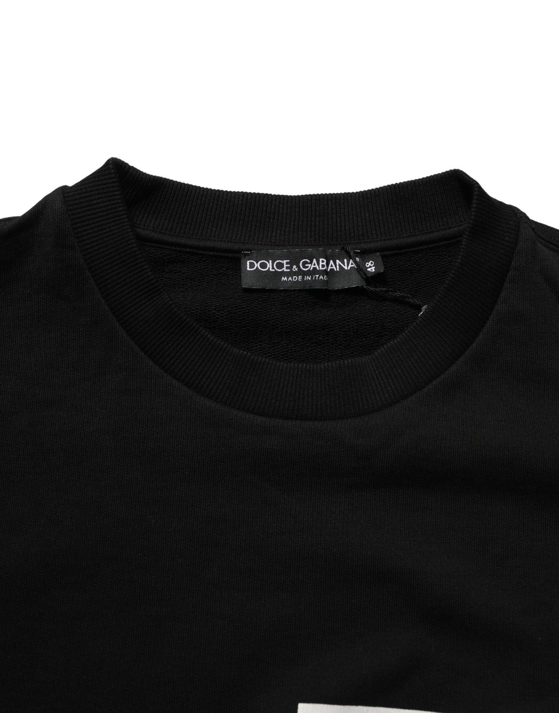 Dolce & Gabbana Black Cotton Logo Print Sweatshirt Sweater - RIMODA