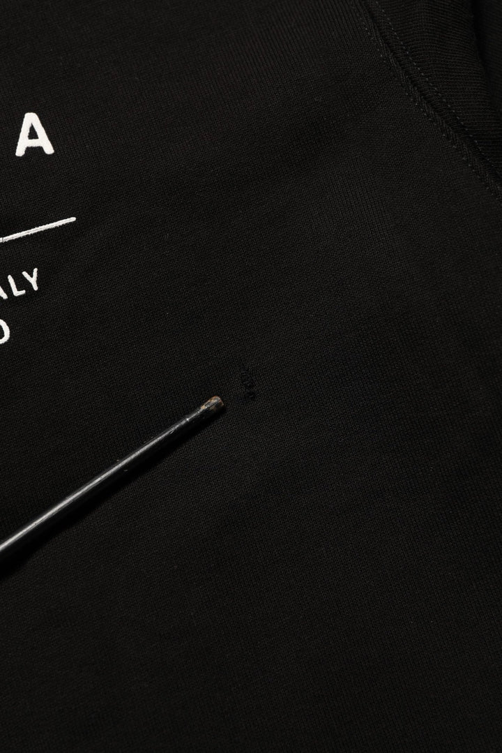 Dolce & Gabbana Black Cotton Logo Print Sweatshirt Sweater - RIMODA