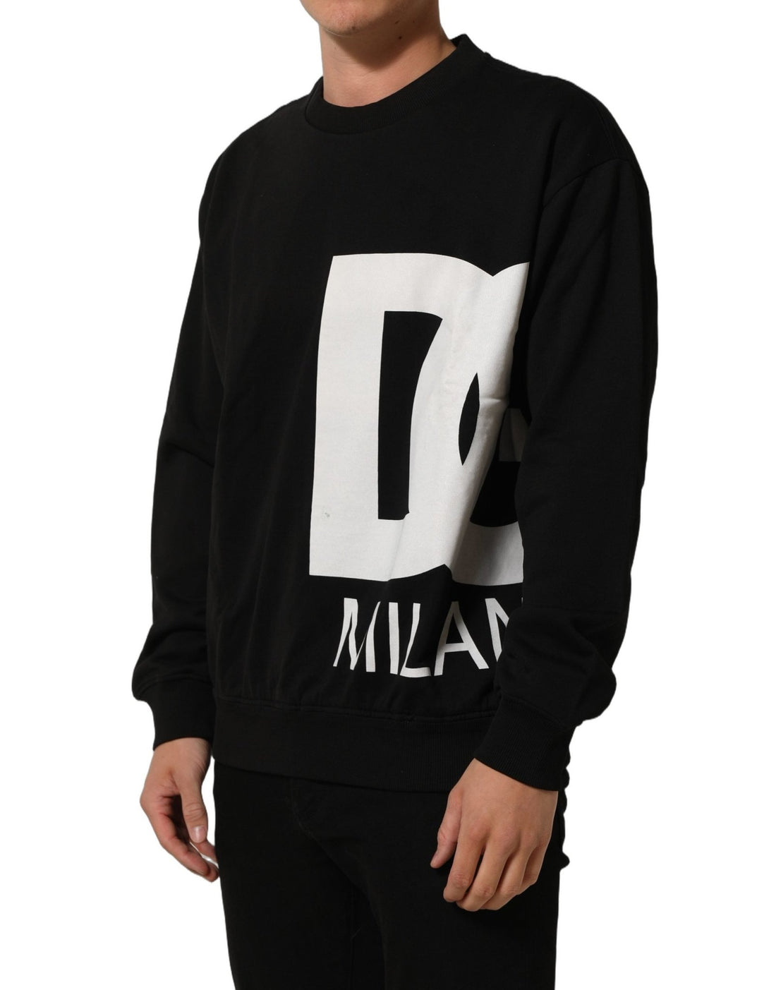 Dolce & Gabbana Black Cotton Logo Print Sweatshirt Sweater - RIMODA