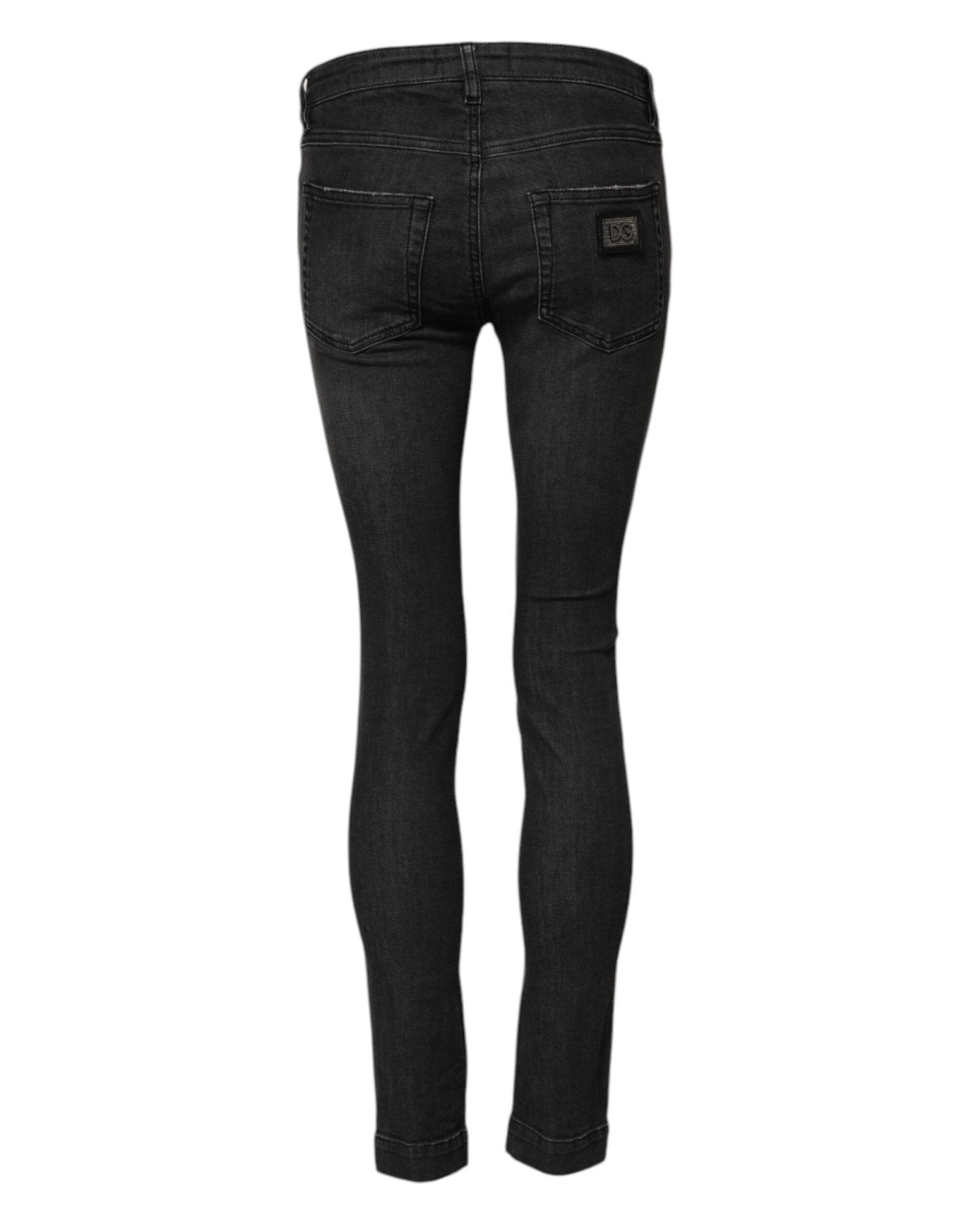 Dolce & Gabbana Black Cotton Low Waist Skinny Denim Jeans - RIMODA