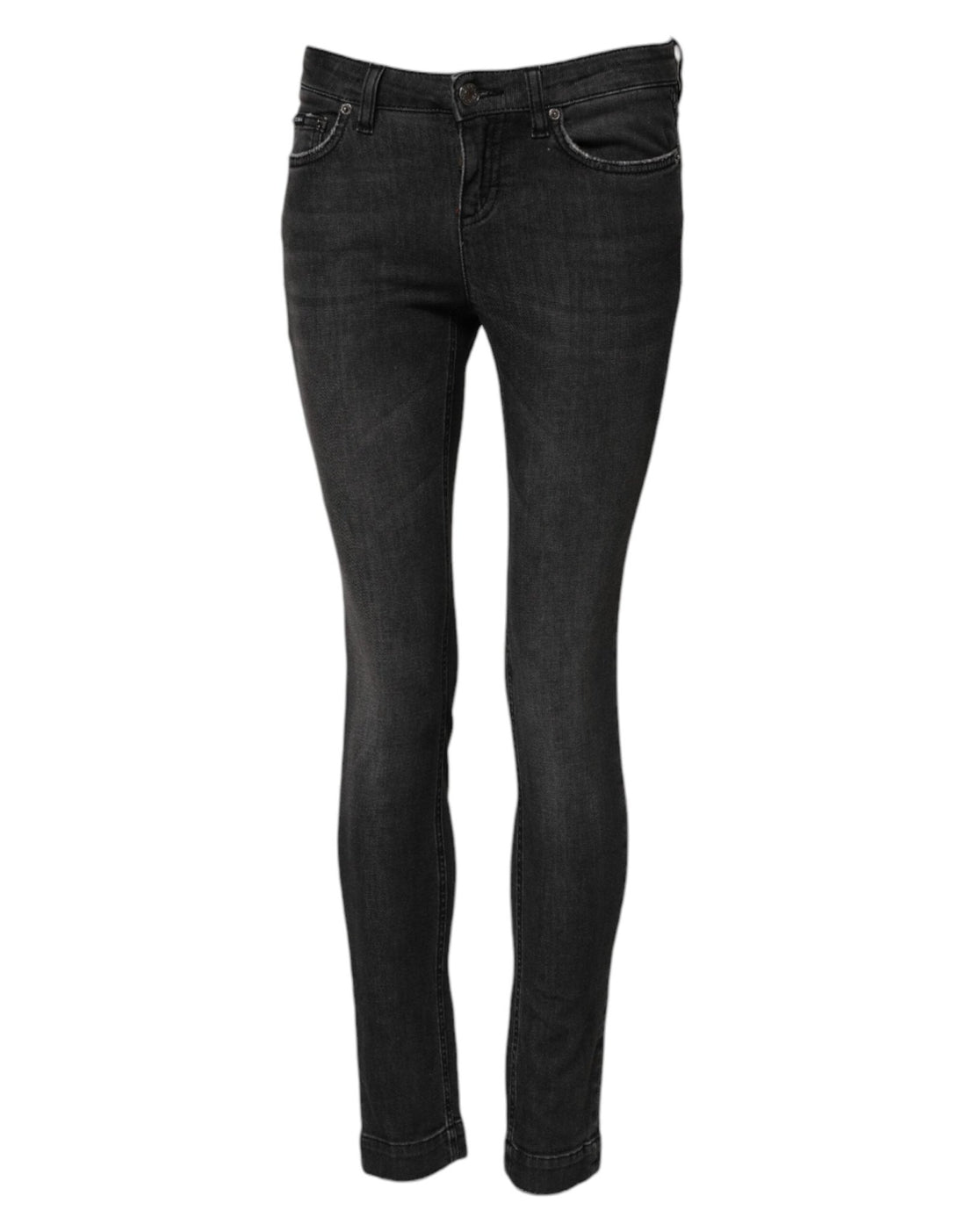 Dolce & Gabbana Black Cotton Low Waist Skinny Denim Jeans - RIMODA
