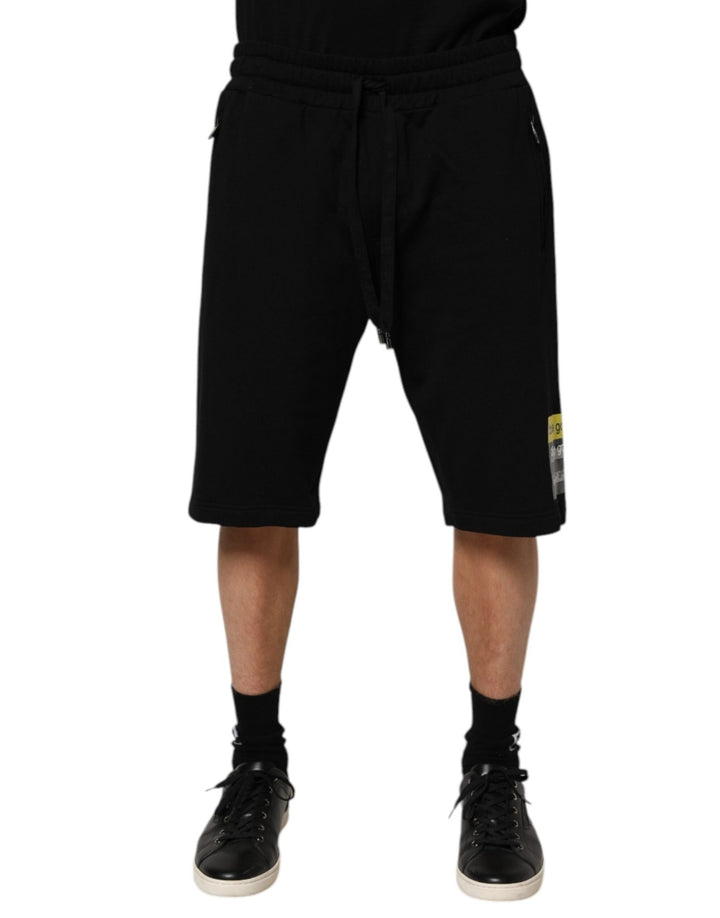 Dolce & Gabbana Black Cotton Mid Waist Casual Bermuda Short - RIMODA