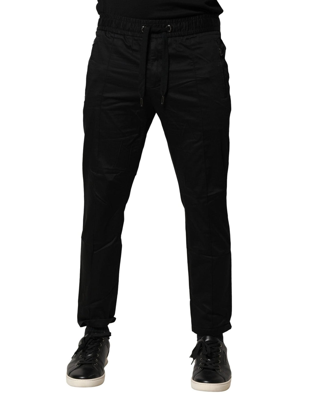 Dolce & Gabbana Black Cotton Mid Waist Jogger Pants - RIMODA