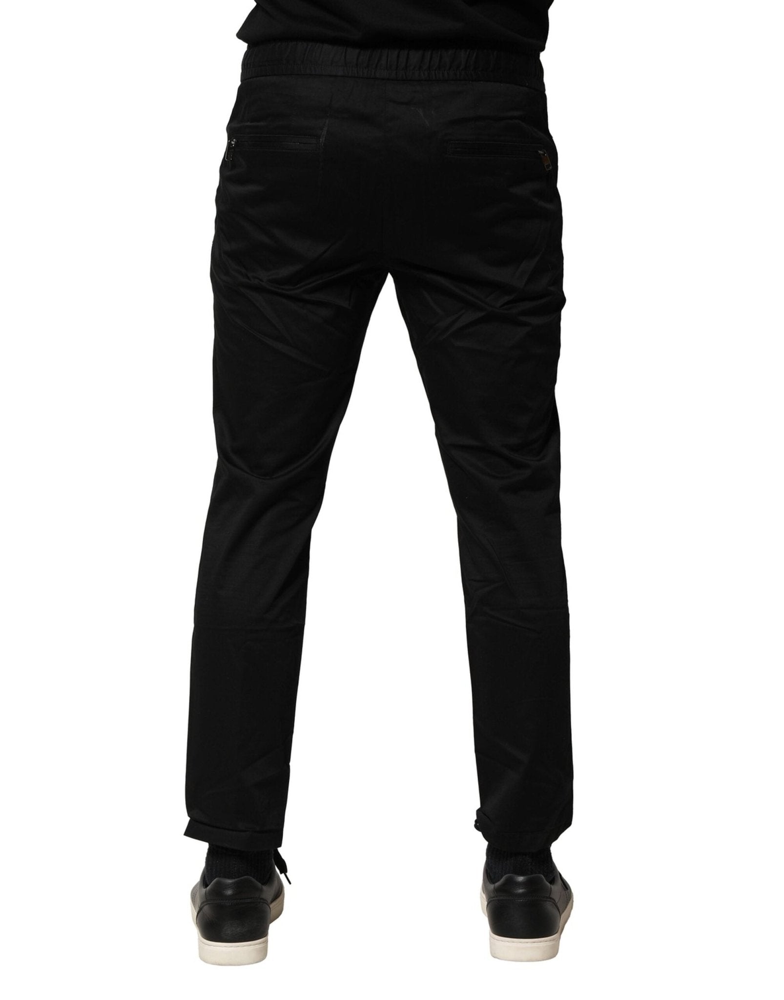 Dolce & Gabbana Black Cotton Mid Waist Jogger Pants - RIMODA