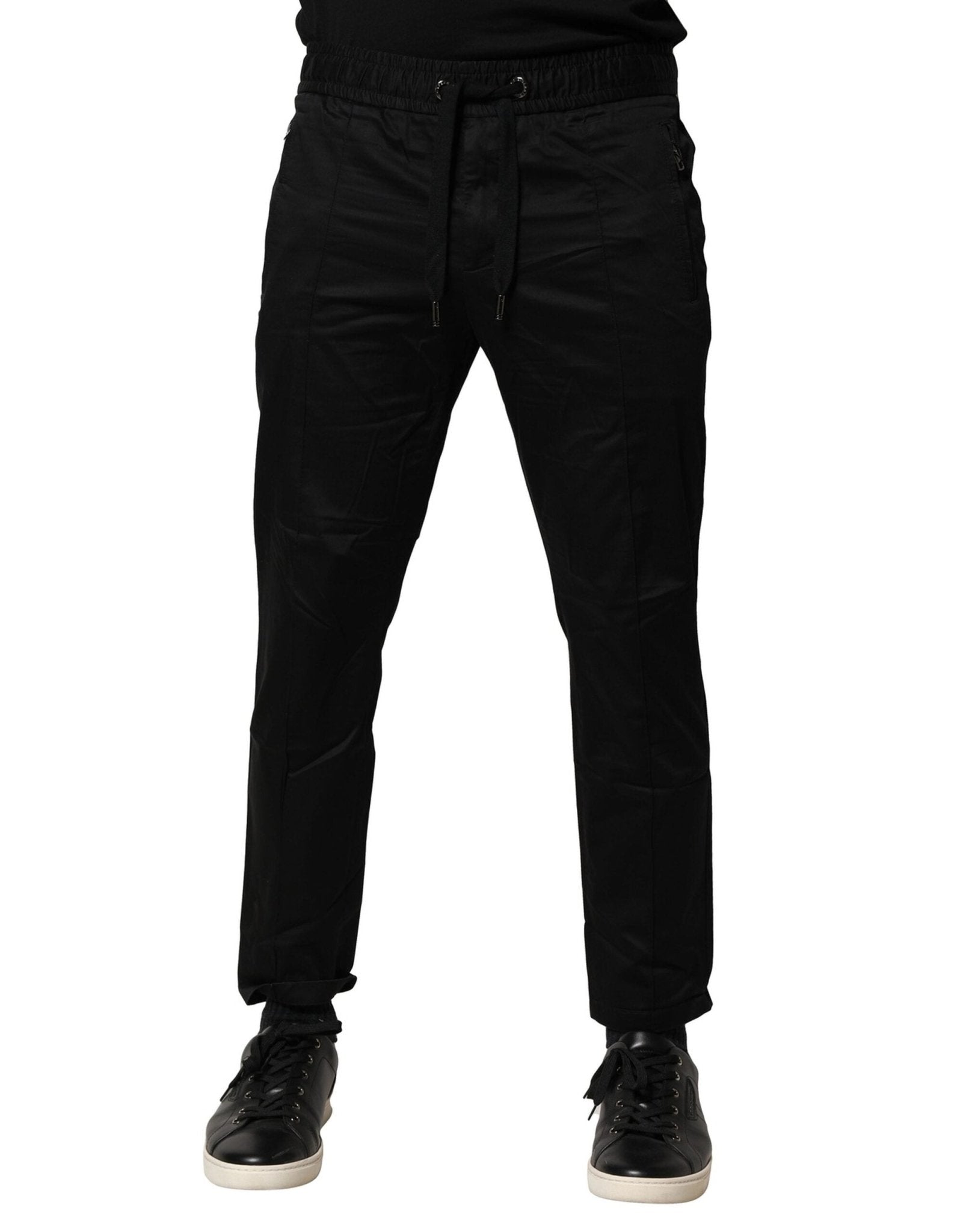 Dolce & Gabbana Black Cotton Mid Waist Jogger Pants - RIMODA