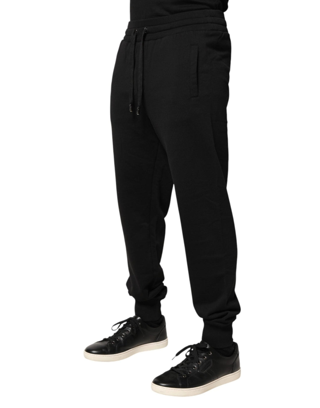 Dolce & Gabbana Black Cotton Mid Waist Jogger Trousers Pants - RIMODA