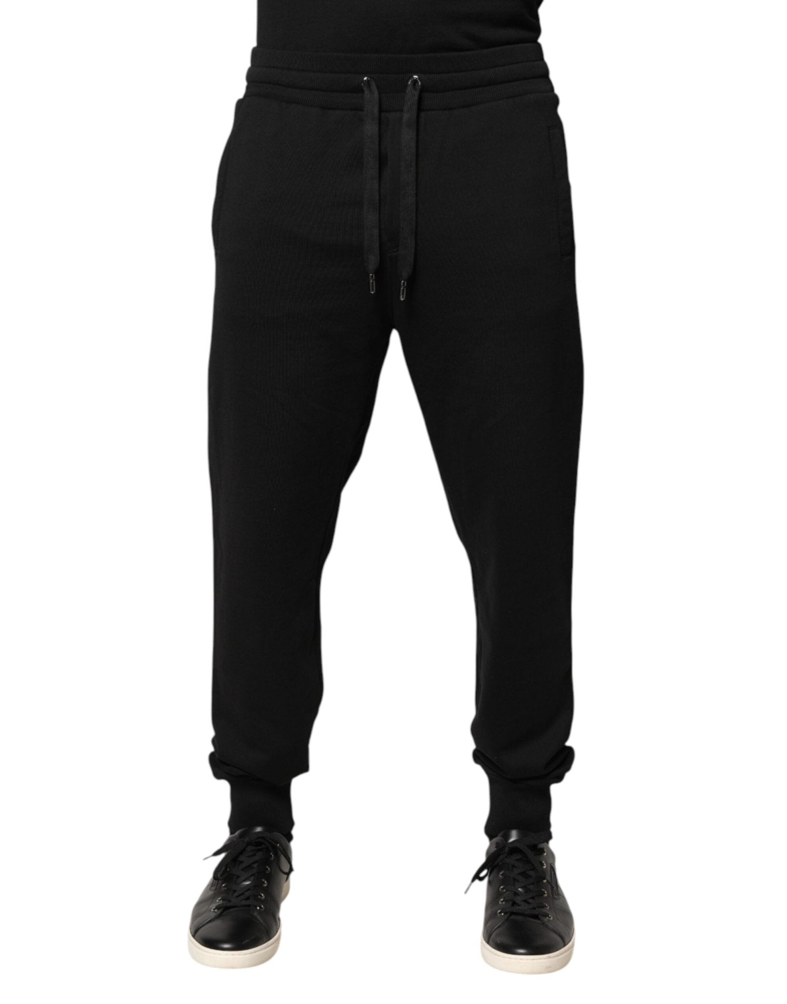 Dolce & Gabbana Black Cotton Mid Waist Jogger Trousers Pants - RIMODA