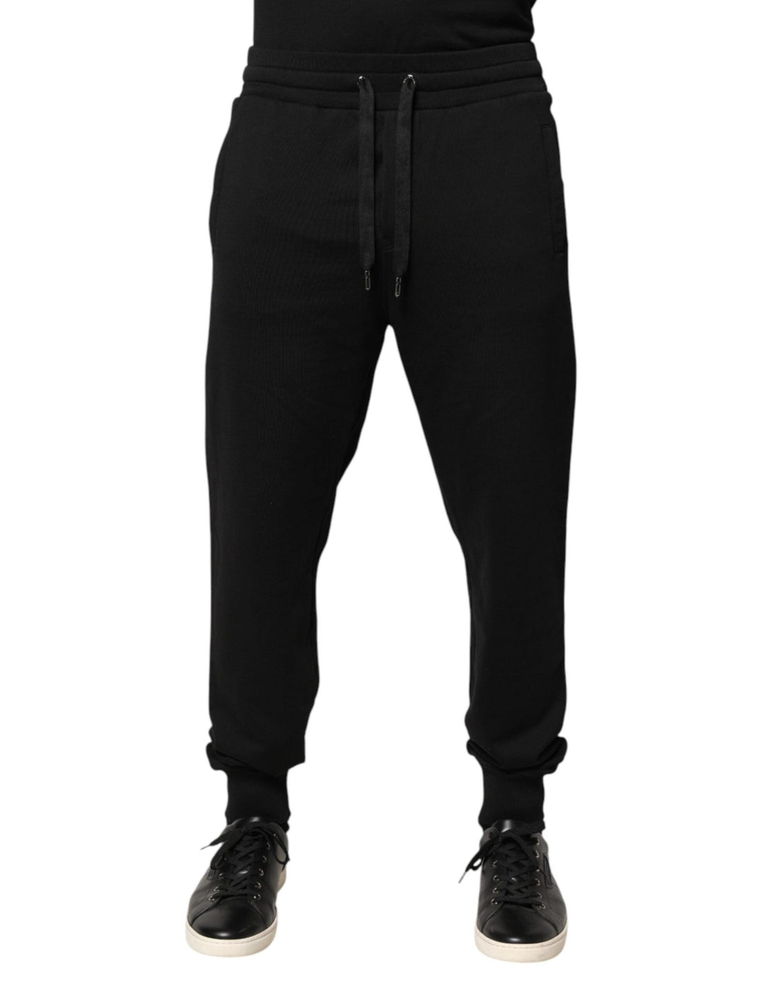 Dolce & Gabbana Black Cotton Mid Waist Jogger Trousers Pants - RIMODA
