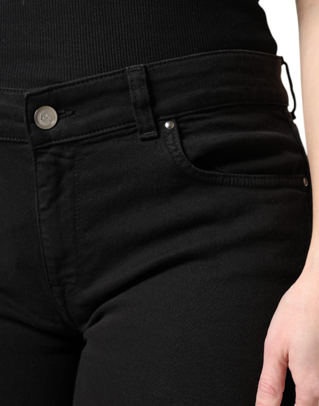 Dolce & Gabbana Black Cotton Mid Waisted Skinny Denim Jeans - RIMODA