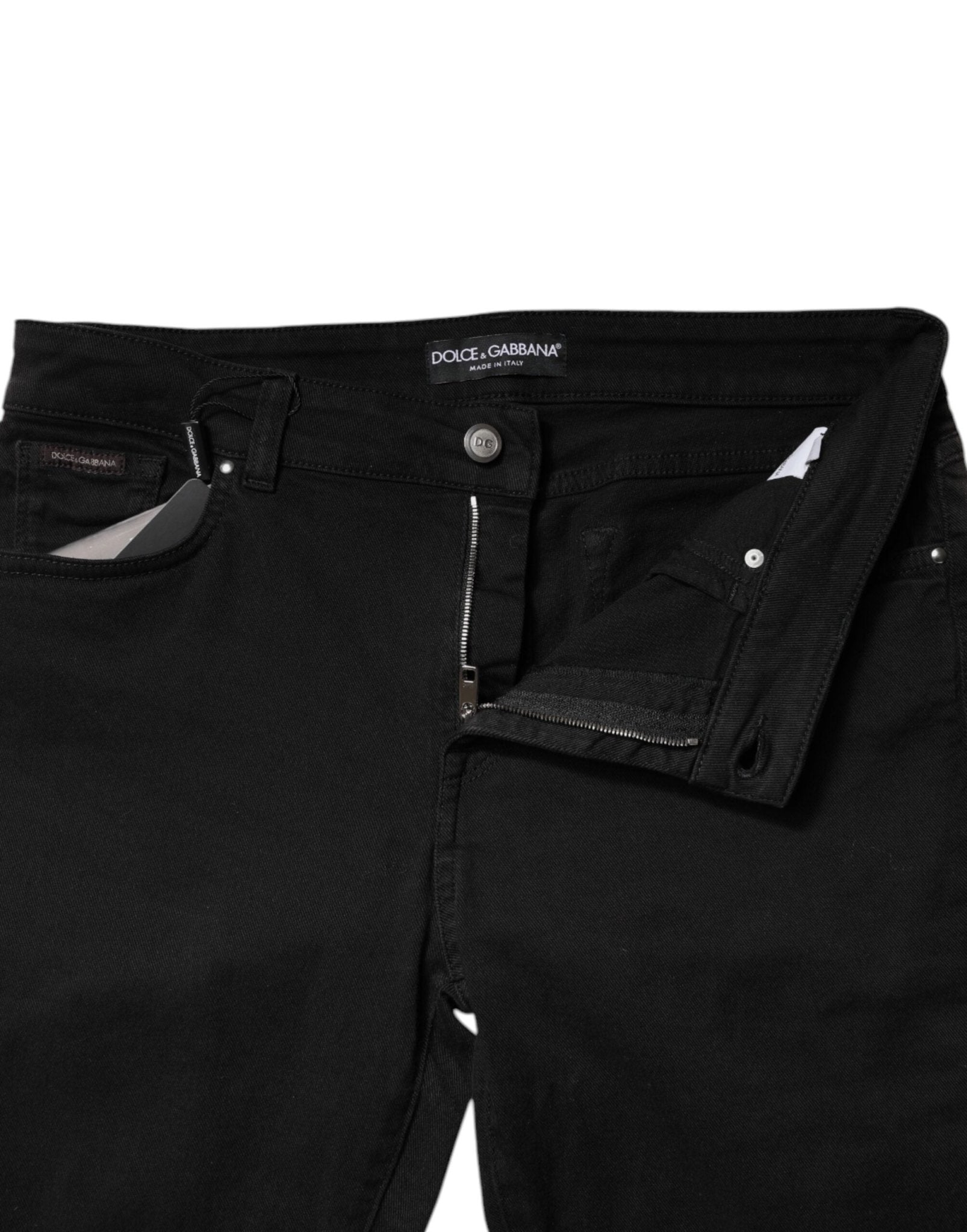 Dolce & Gabbana Black Cotton Mid Waisted Skinny Denim Jeans - RIMODA