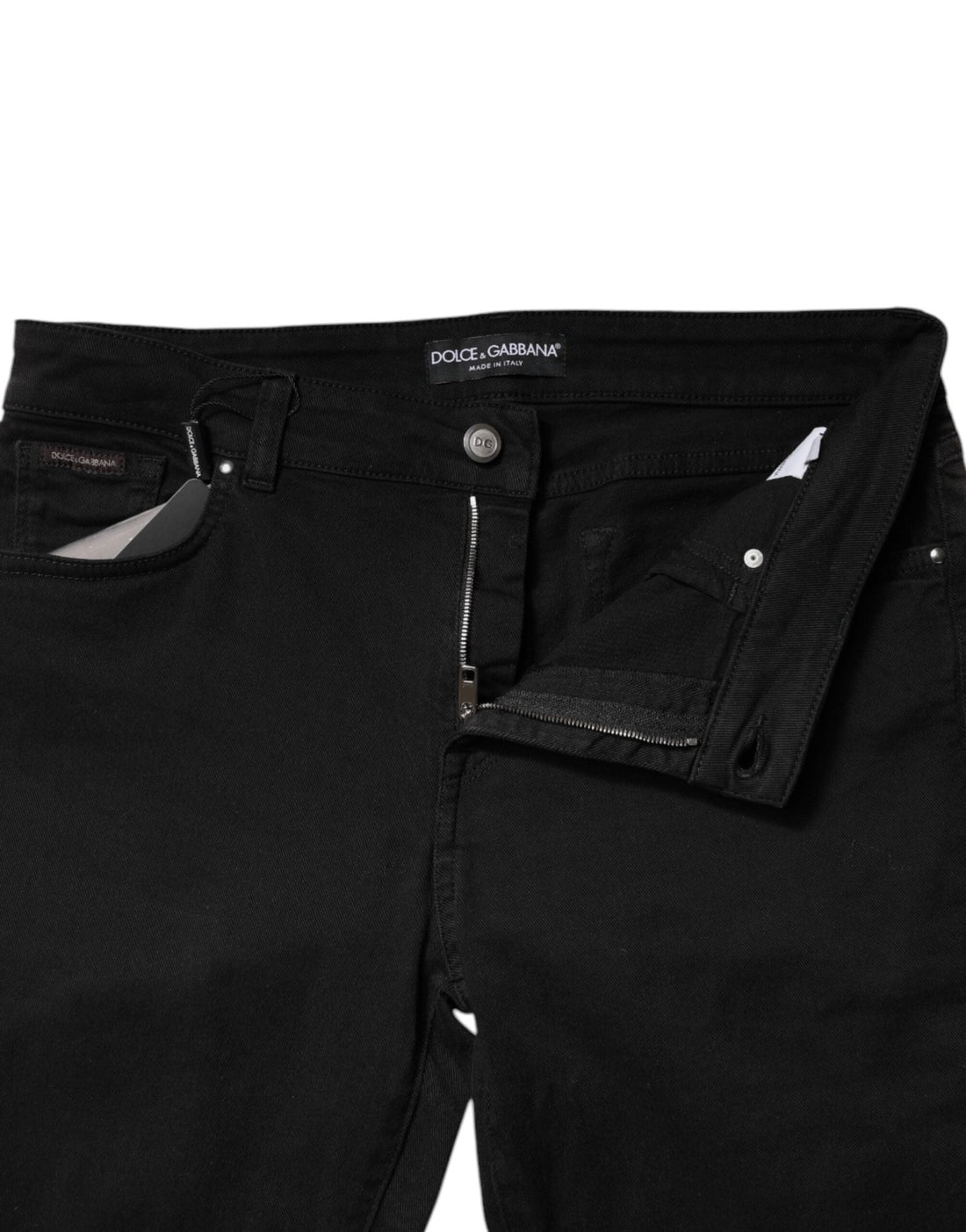 Dolce & Gabbana Black Cotton Mid Waisted Skinny Denim Jeans - RIMODA