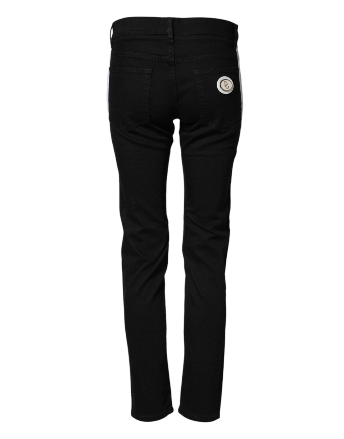Dolce & Gabbana Black Cotton MidWaist Skinny Denim Logo Jeans - RIMODA