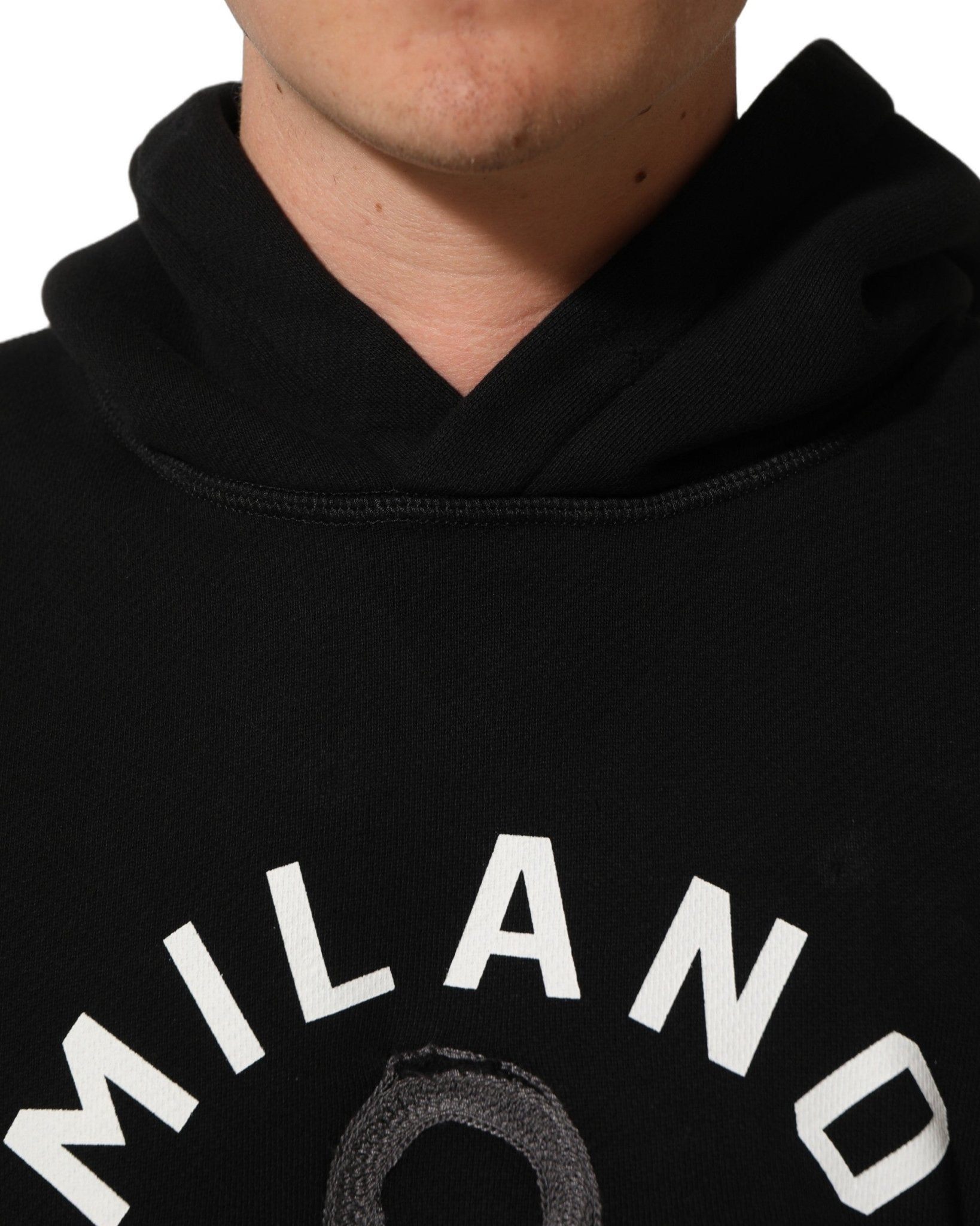 Dolce & Gabbana Black Cotton Milano1984 Print Hoodie Sweater - RIMODA