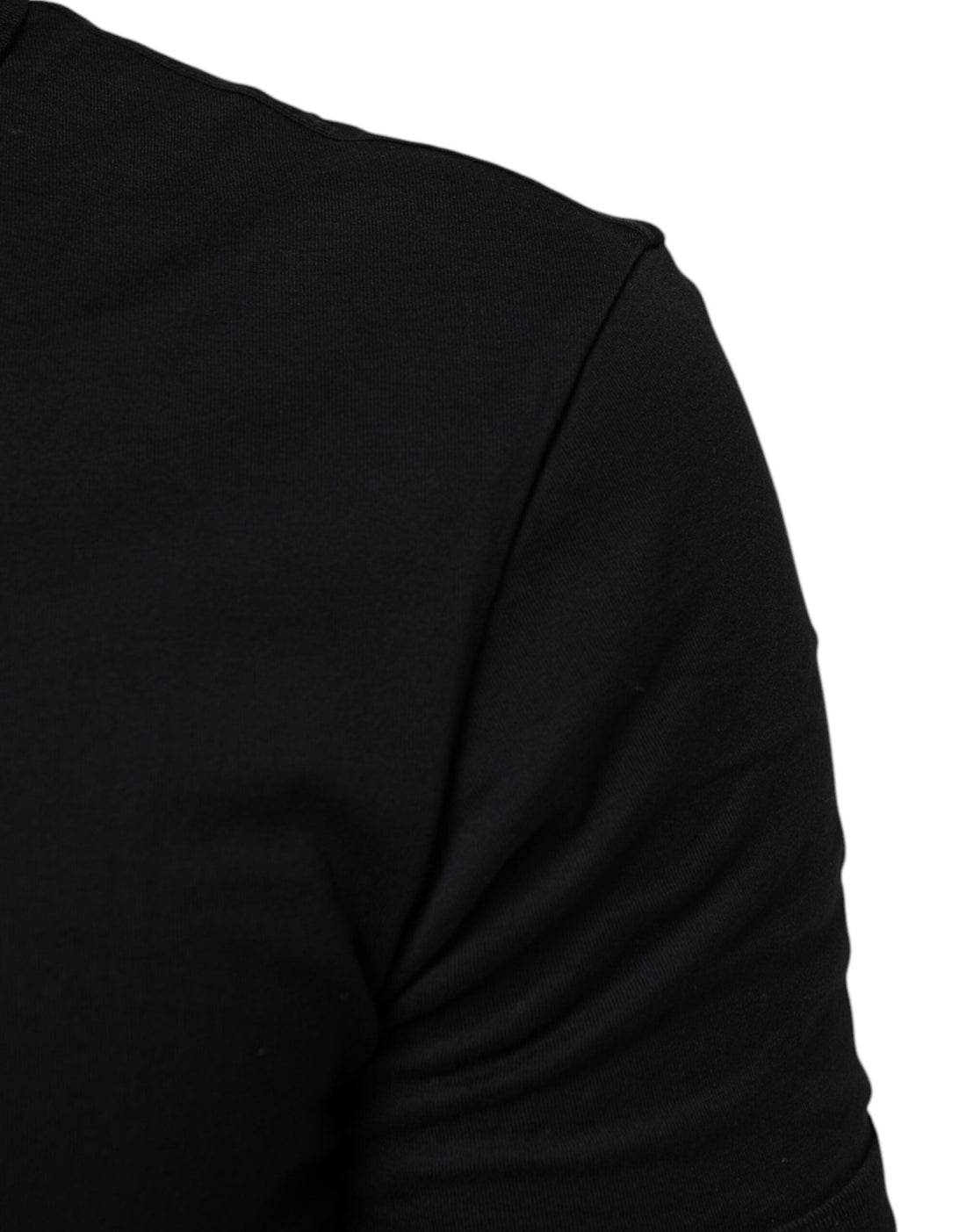 Dolce & Gabbana Black Cotton Plain V-Neck Men Shirt T-shirt - RIMODA