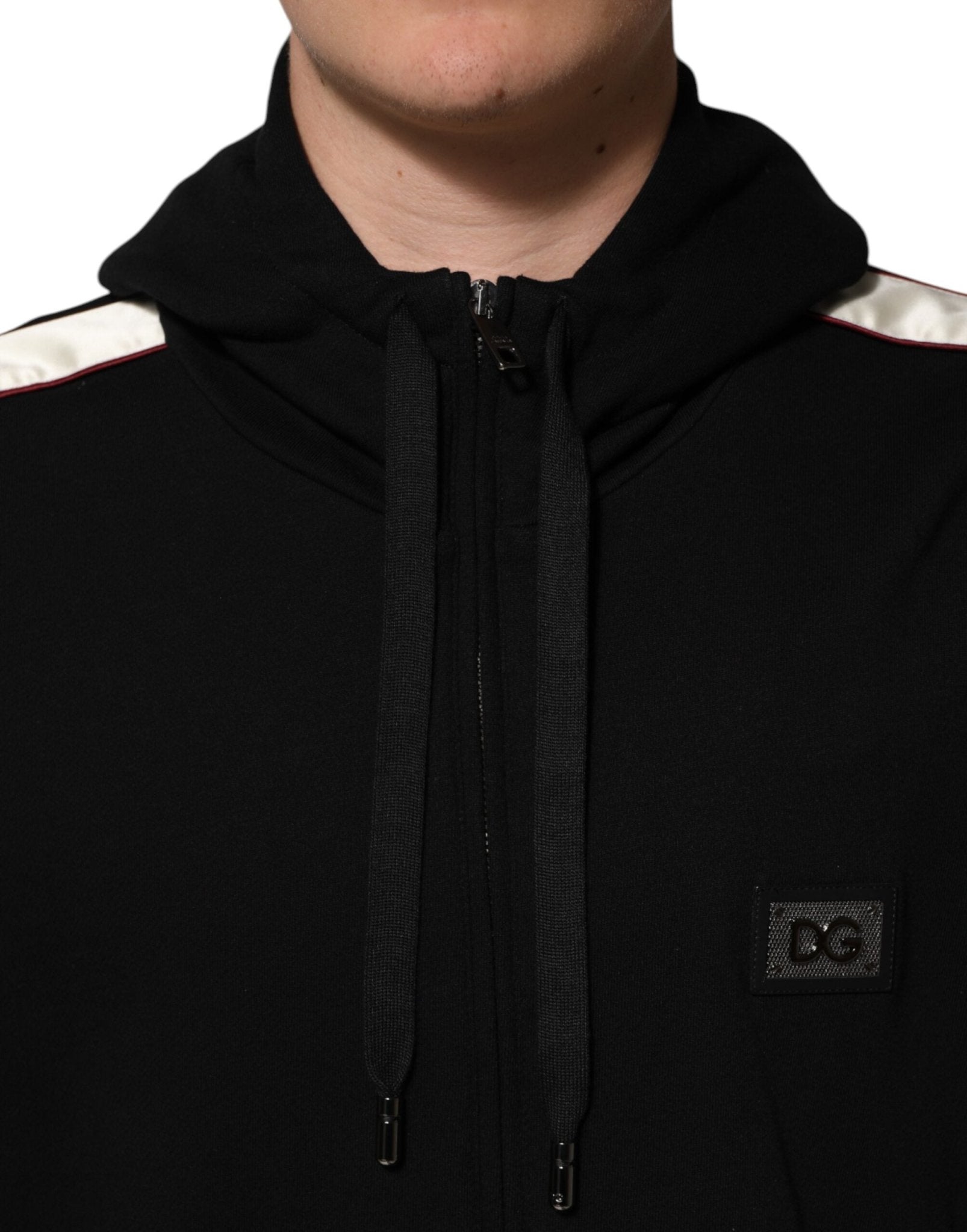 Dolce & Gabbana Black Cotton Plaque Track Cardigan Sweater - RIMODA
