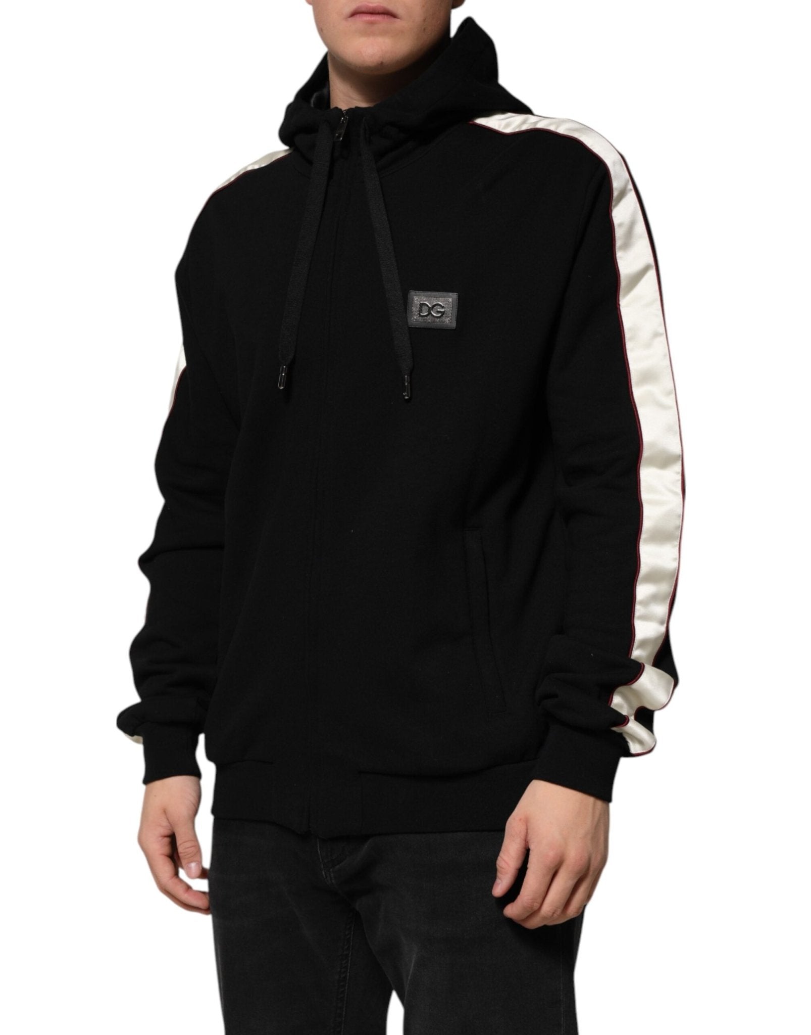 Dolce & Gabbana Black Cotton Plaque Track Cardigan Sweater - RIMODA