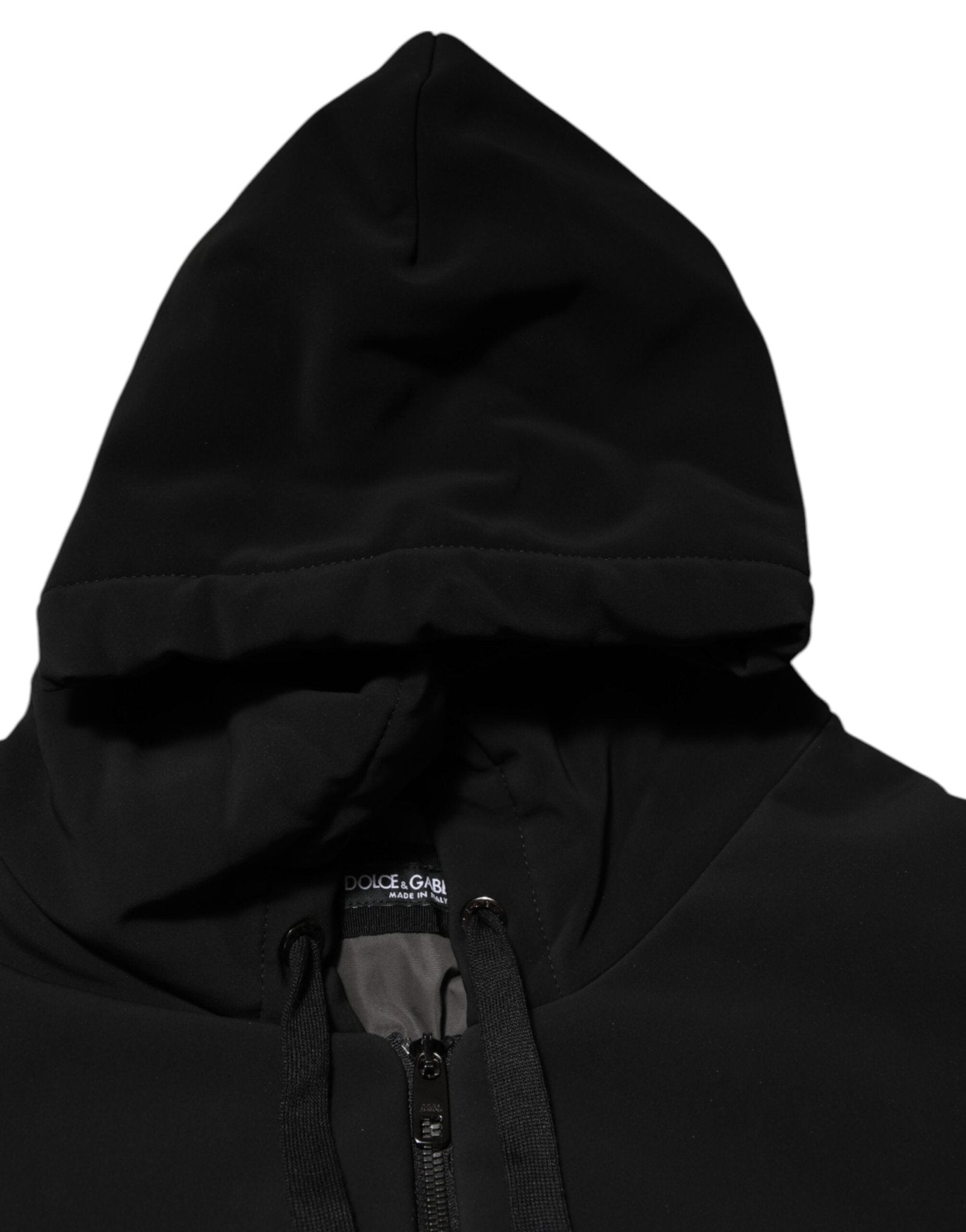 Dolce & Gabbana Black Cotton Quilted Studded Sleeve Hoodie Jacket - RIMODA