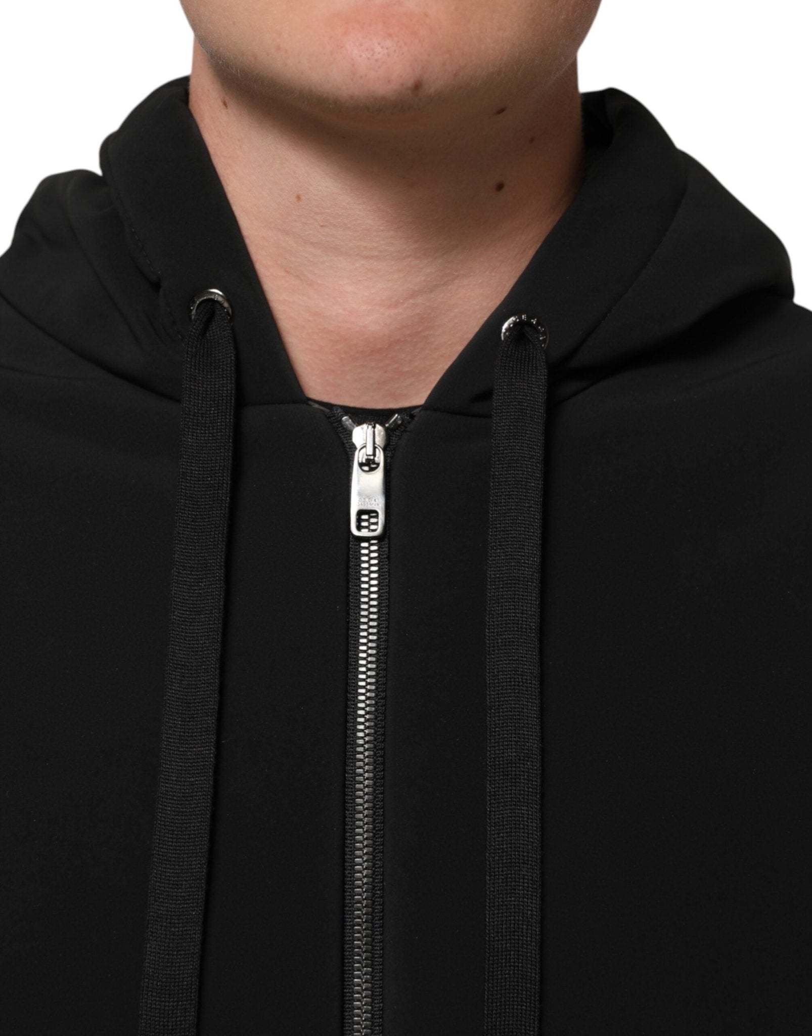 Dolce & Gabbana Black Cotton Quilted Studded Sleeve Hoodie Jacket - RIMODA