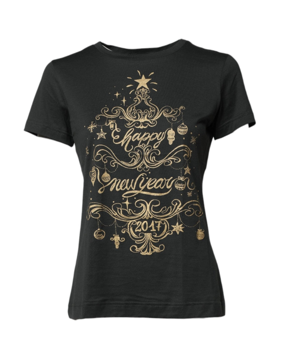 Dolce & Gabbana Black Cotton Round Neck Short Sleeve T-shirt - RIMODA