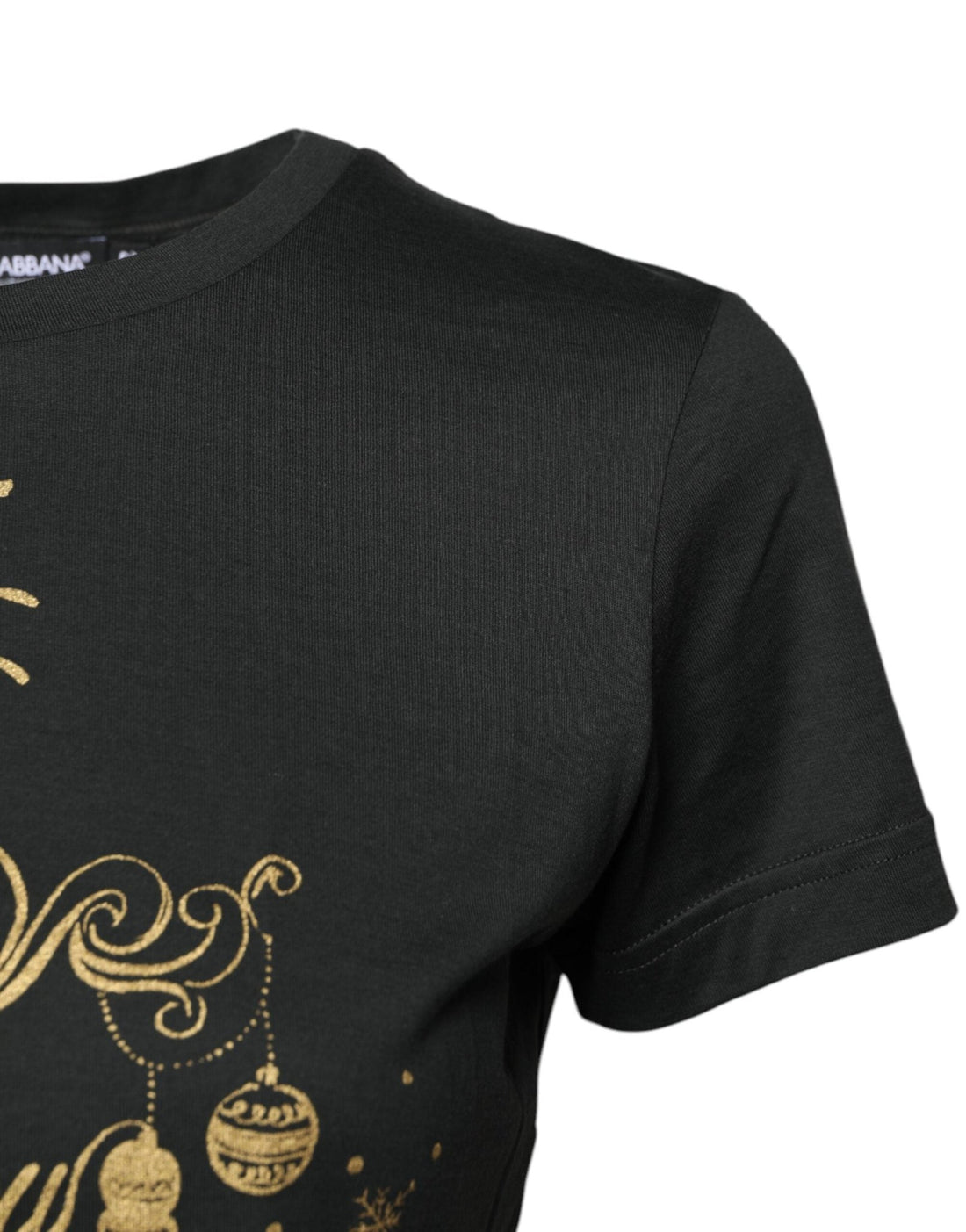 Dolce & Gabbana Black Cotton Round Neck Short Sleeve T-shirt - RIMODA