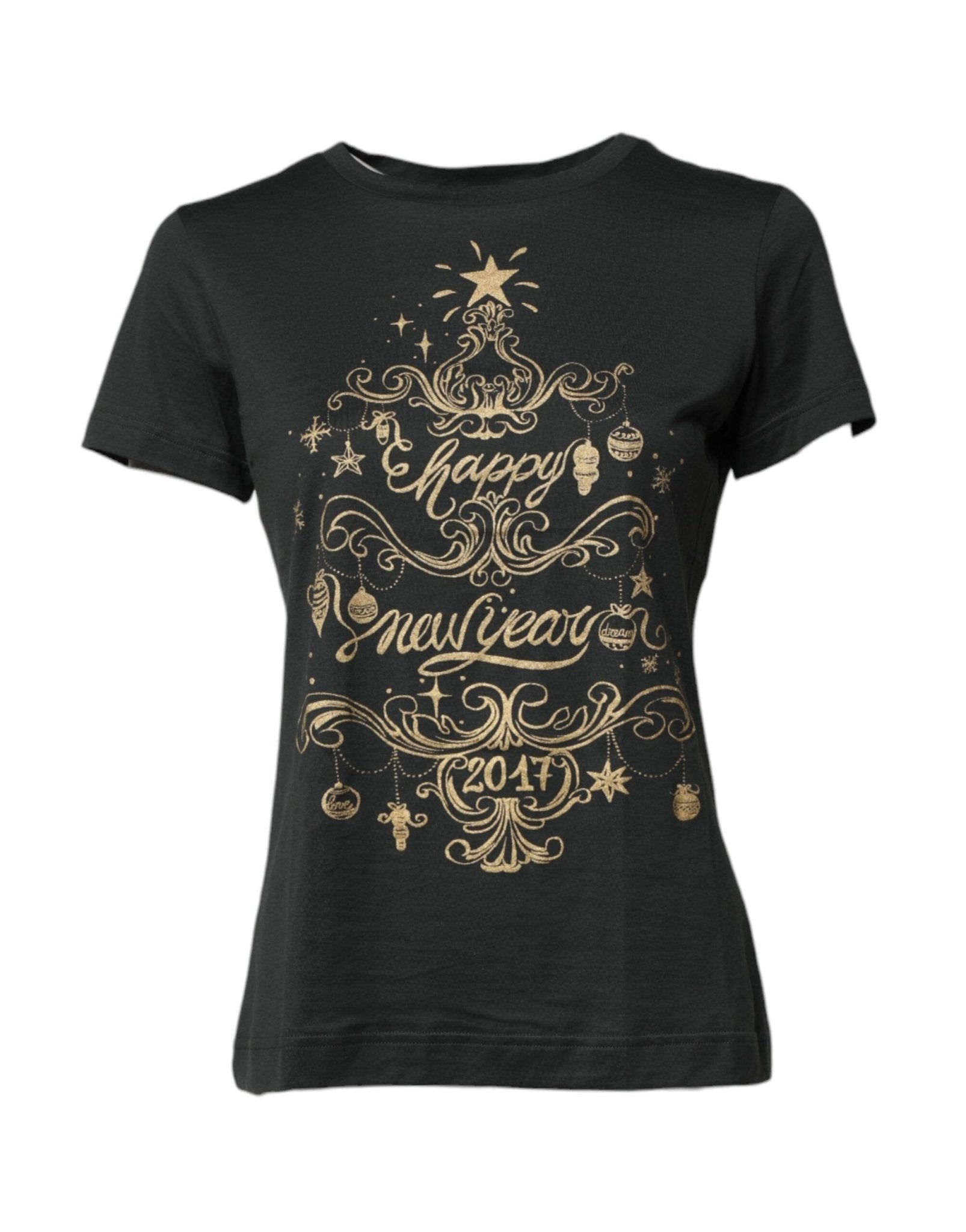 Dolce & Gabbana Black Cotton Round Neck Short Sleeve T-shirt - RIMODA