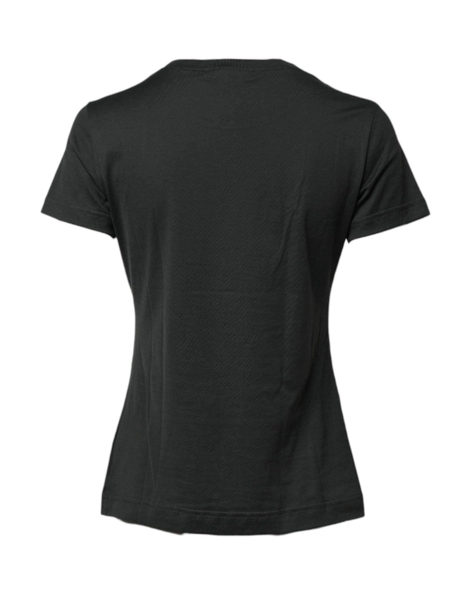 Dolce & Gabbana Black Cotton Round Neck Short Sleeve T-shirt - RIMODA