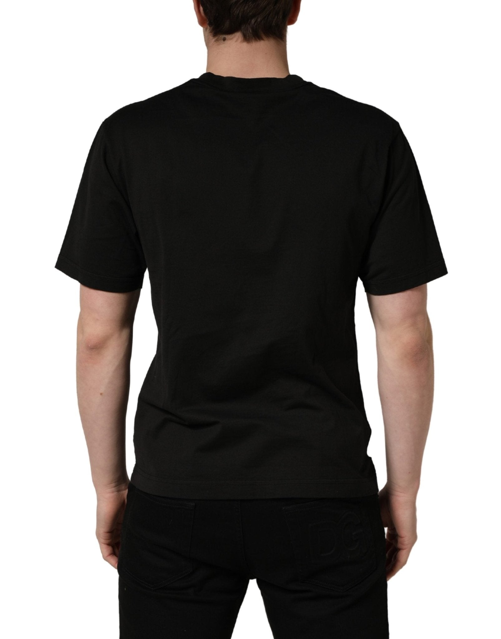 Dolce & Gabbana Black Cotton Short Sleeves Crew Neck T-shirt - RIMODA
