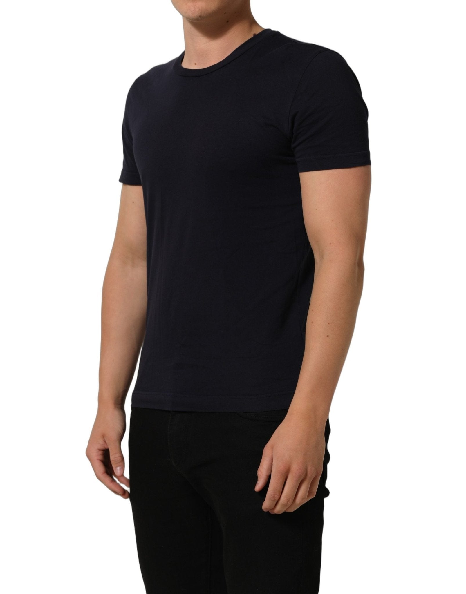 Dolce & Gabbana Black Cotton Short Sleeves Crew Neck T-shirt - RIMODA