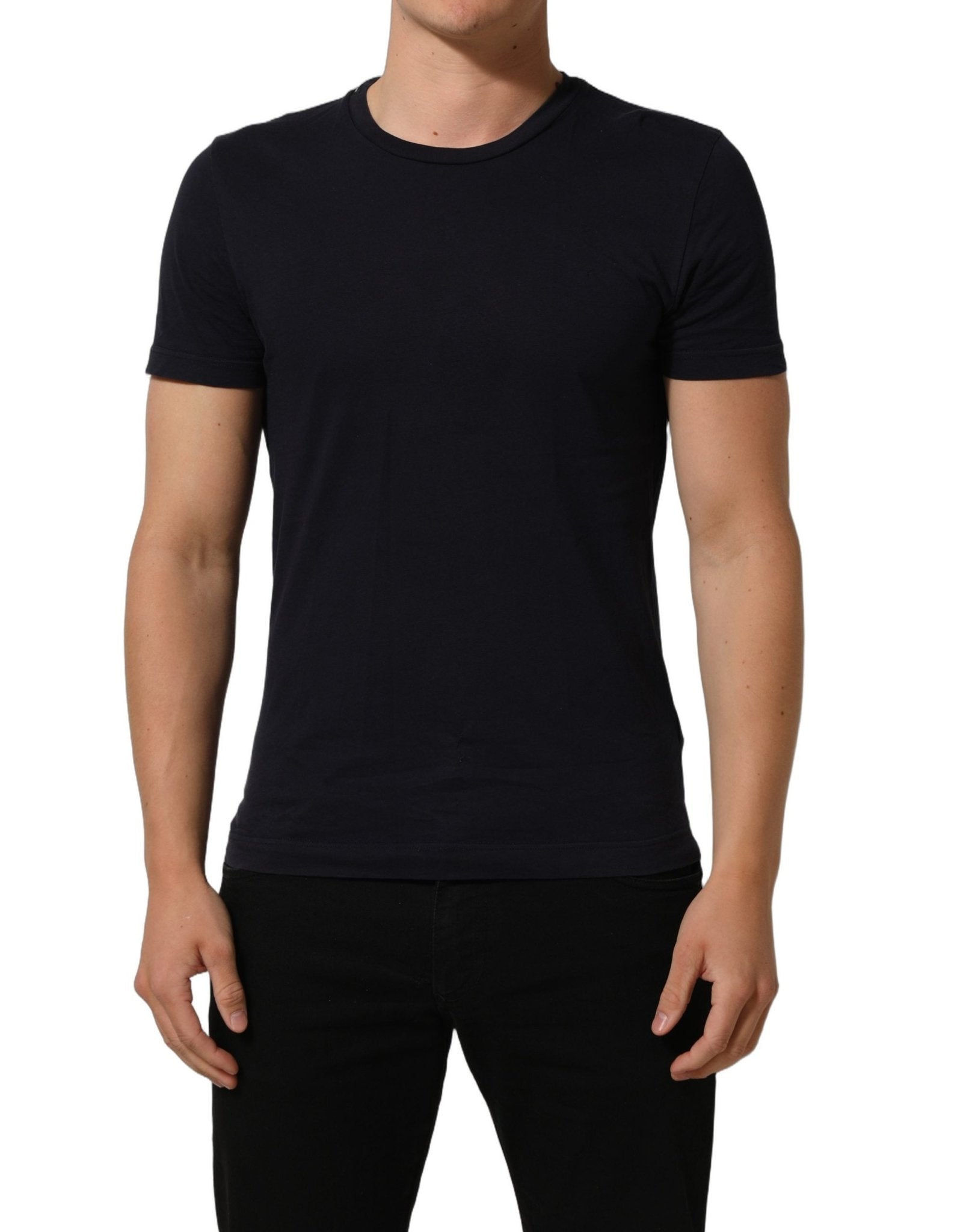 Dolce & Gabbana Black Cotton Short Sleeves Crew Neck T-shirt - RIMODA